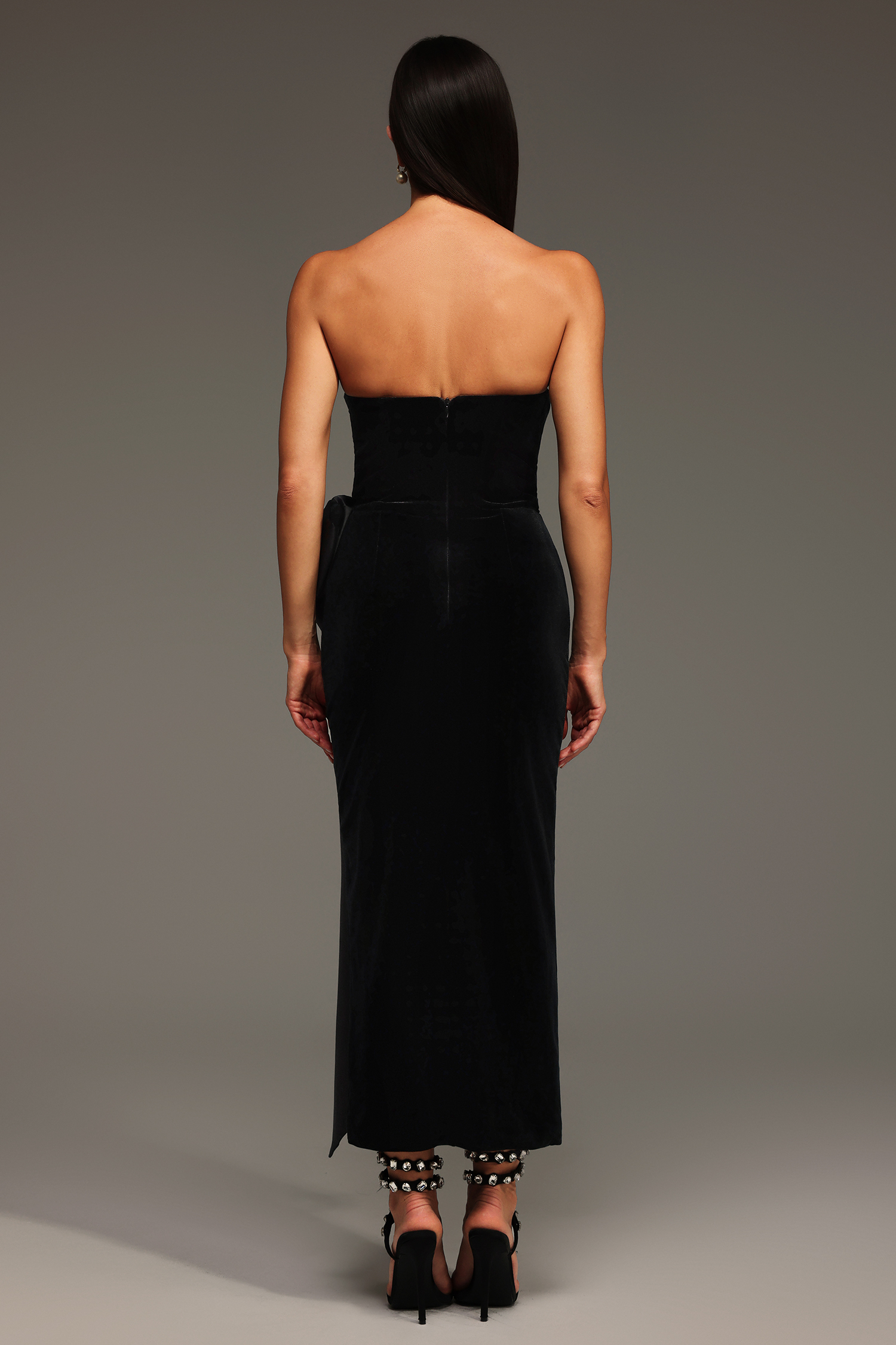 Wezal Sleeveless Slit Bow Maxi Dress
