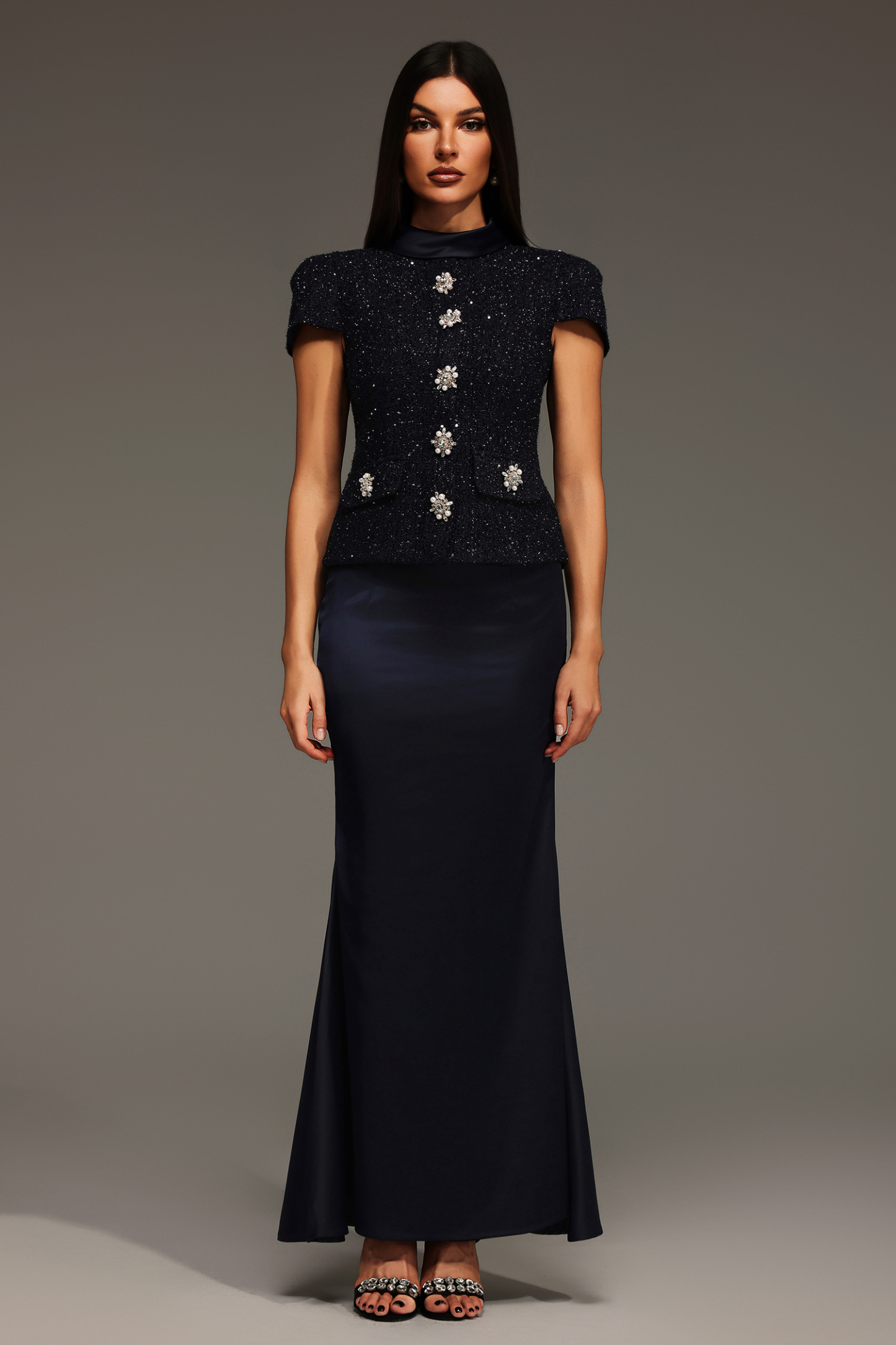 Isabeau Short Sleeve Round Neck Maxi Two-Piece Set