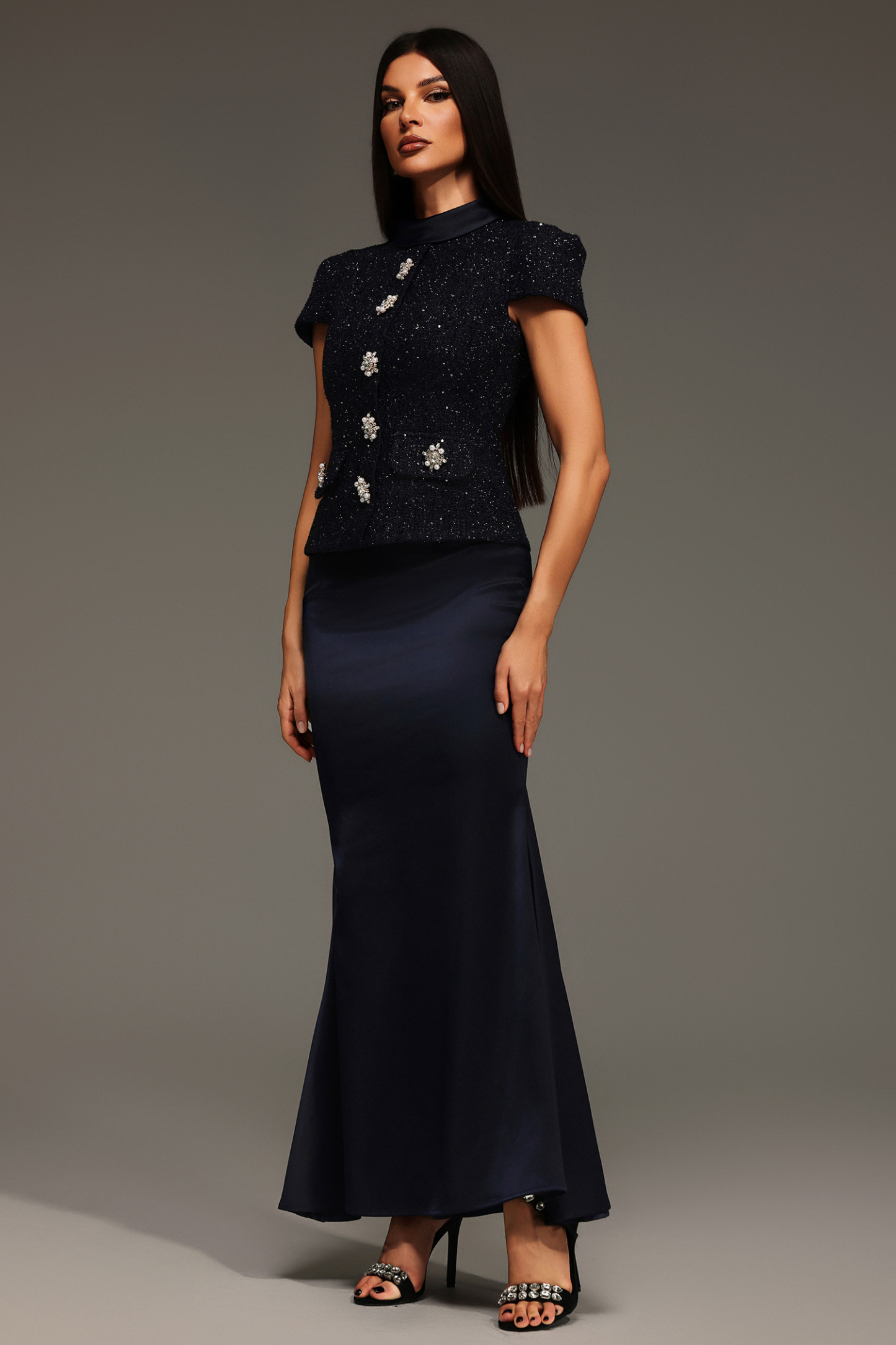 Isabeau Short Sleeve Round Neck Maxi Two-Piece Set