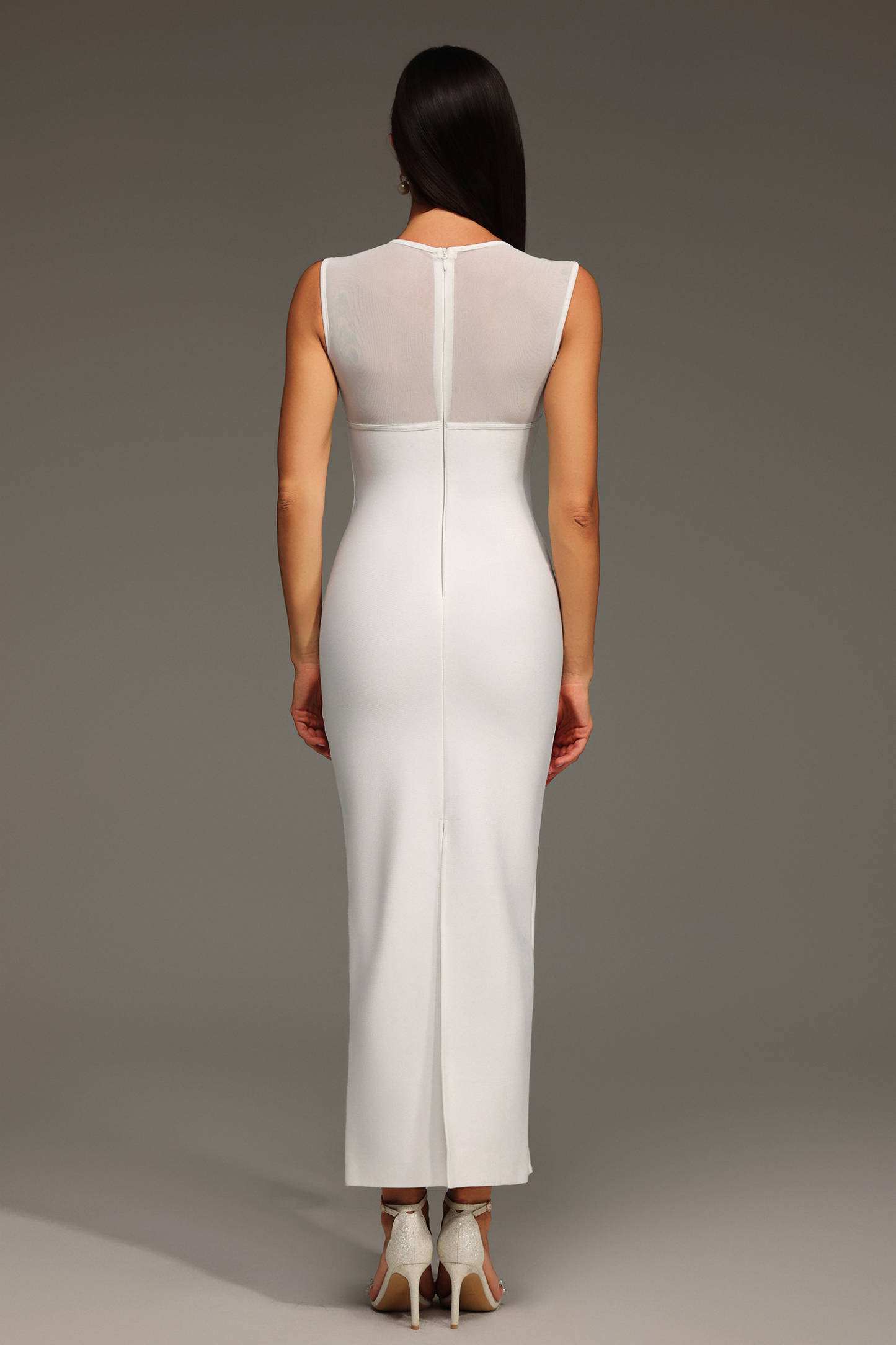 Quinn Sleeveless Concatenate Tulle Bandage Maxi Dress