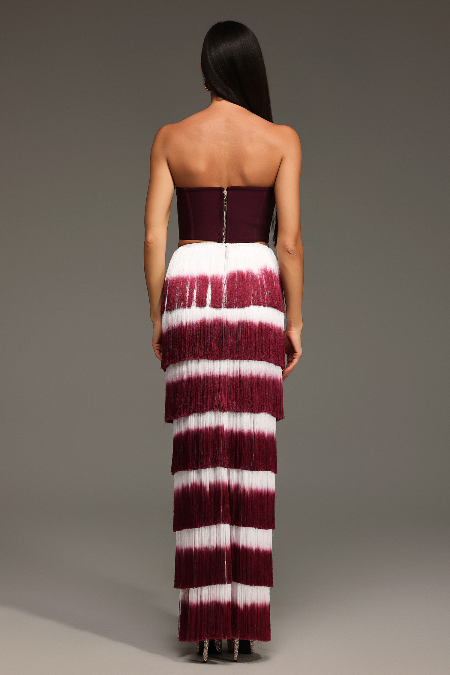 Eileen Sleeveless Tassels Bandage Maxi Two-Piece Set