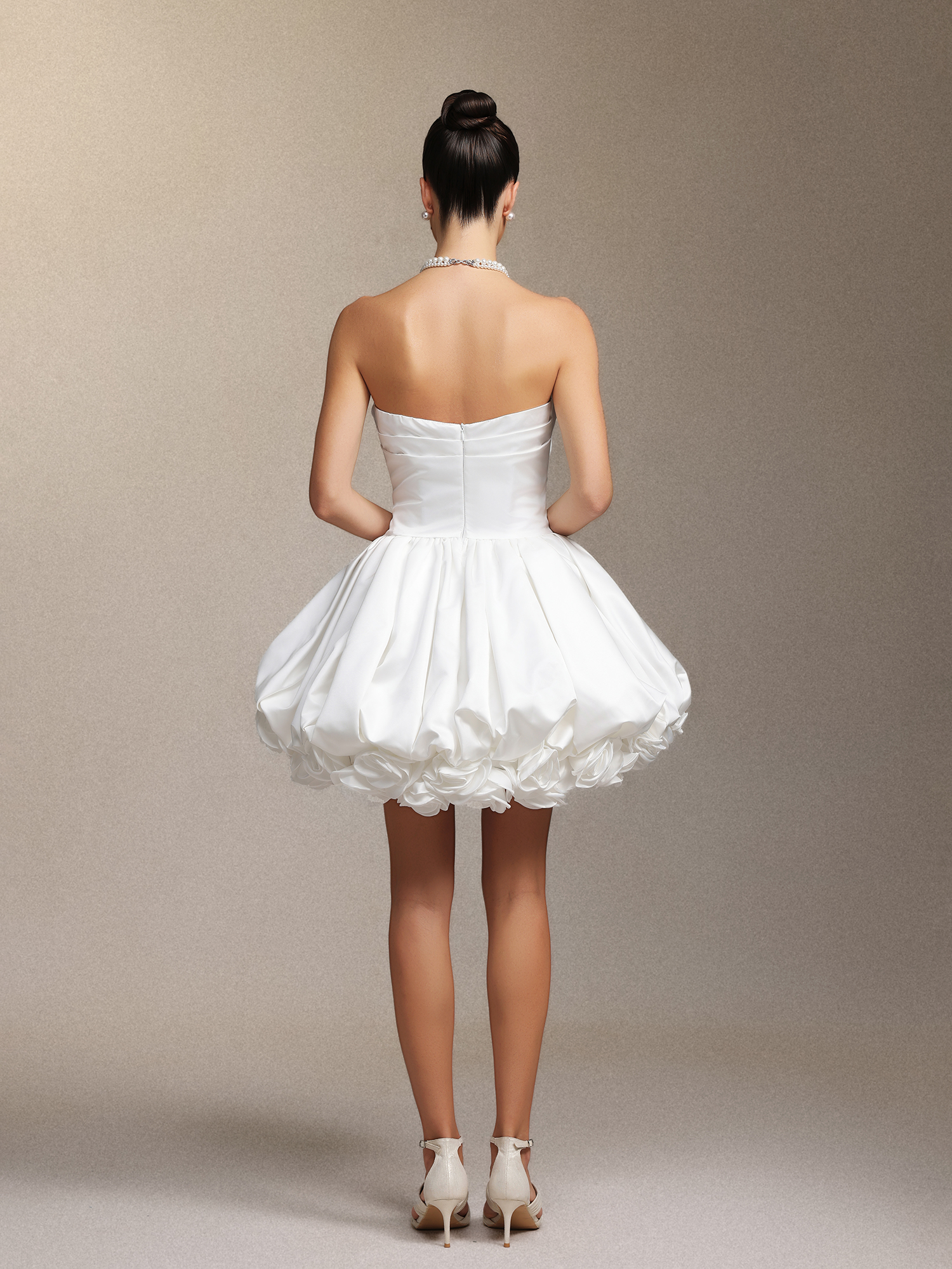 Delisy Strapless Flowers Mini Dress