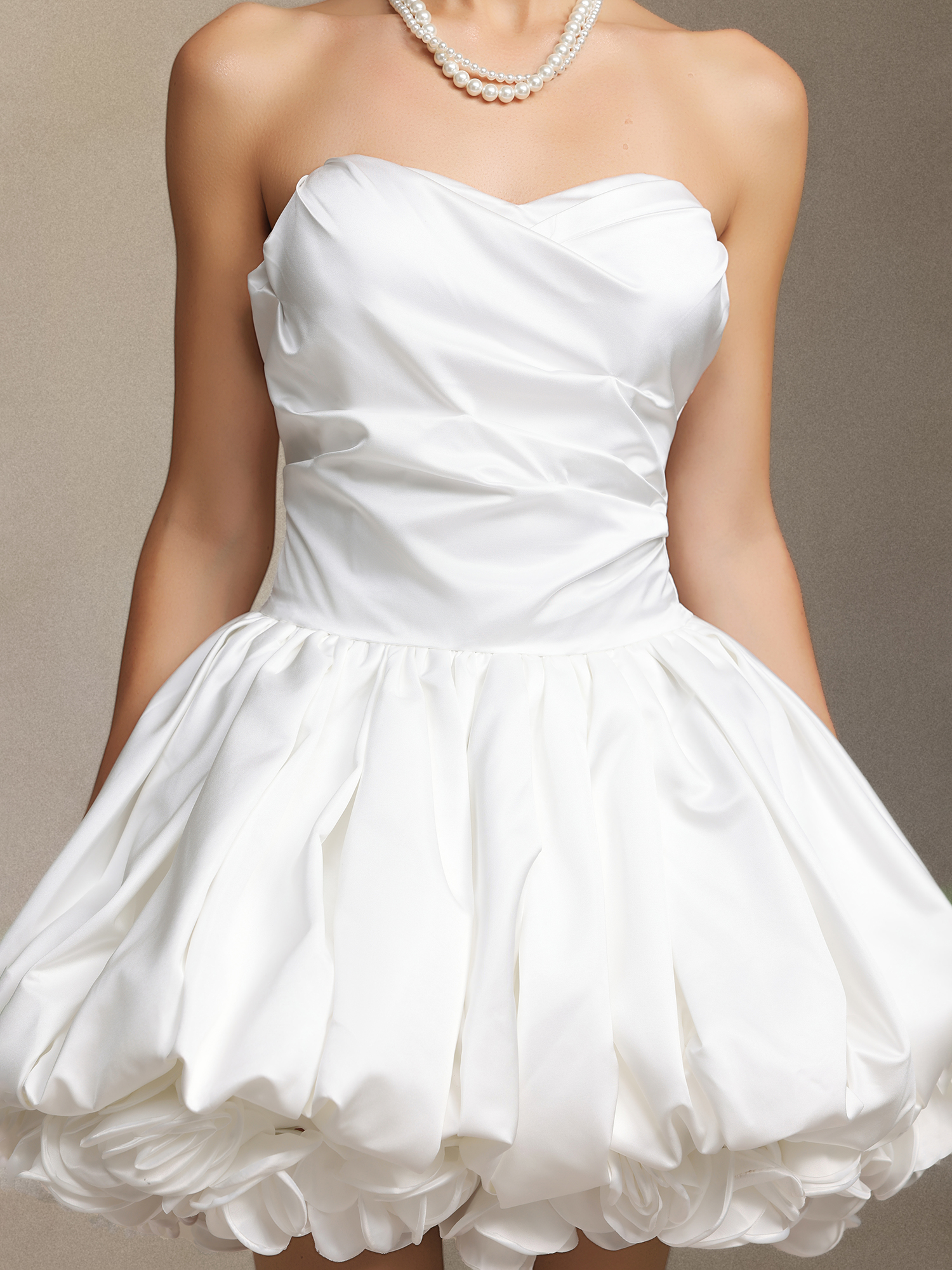 Delisy Strapless Flowers Mini Dress