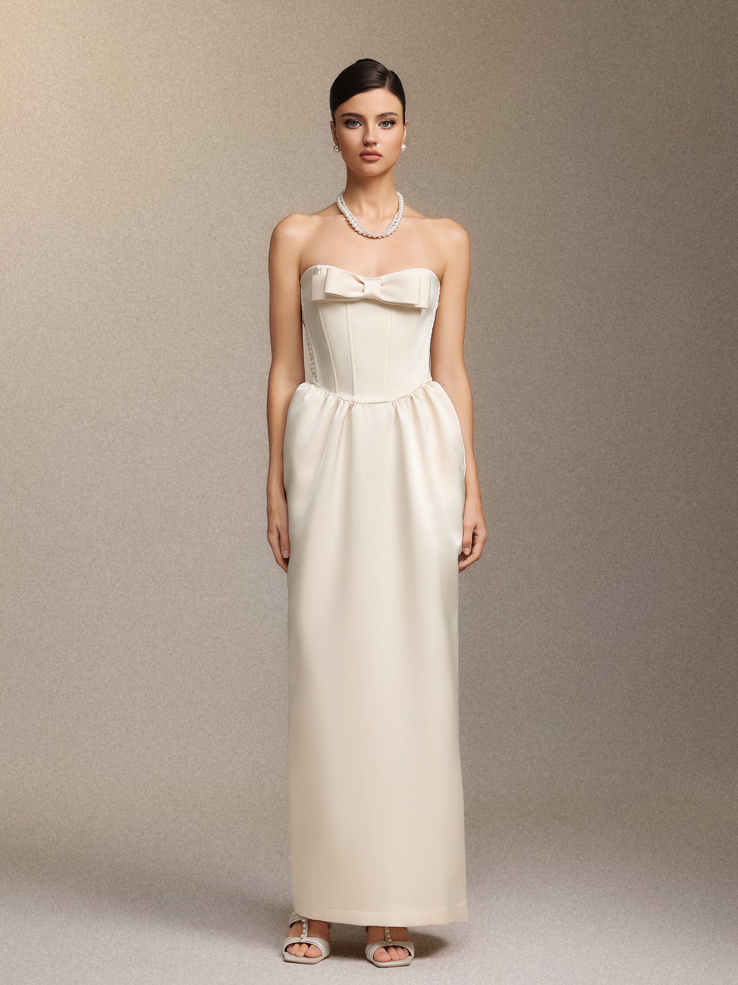 Fahrenheit Sleeveless Bow Maxi Dress