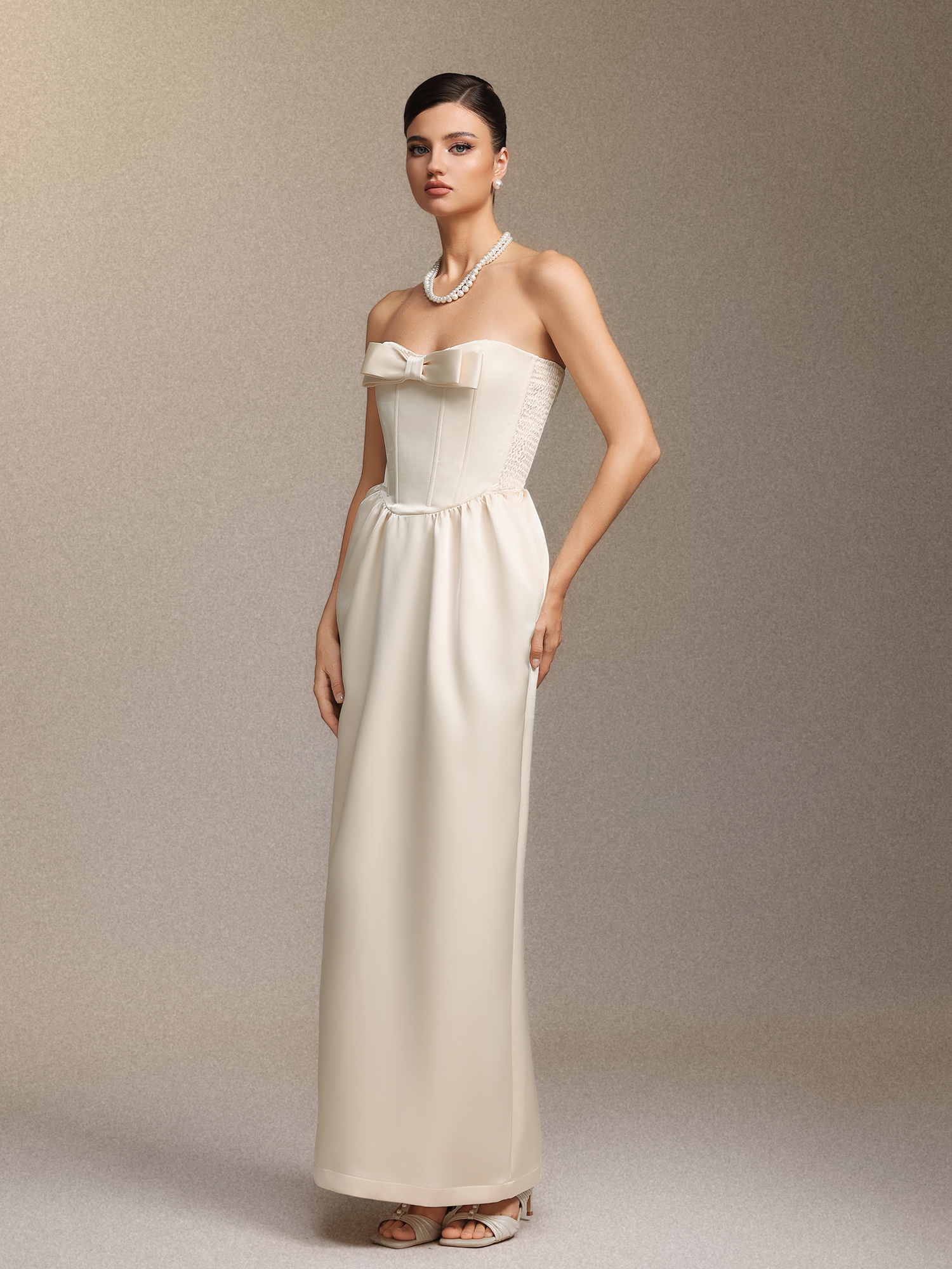 Fahrenheit Sleeveless Bow Maxi Dress