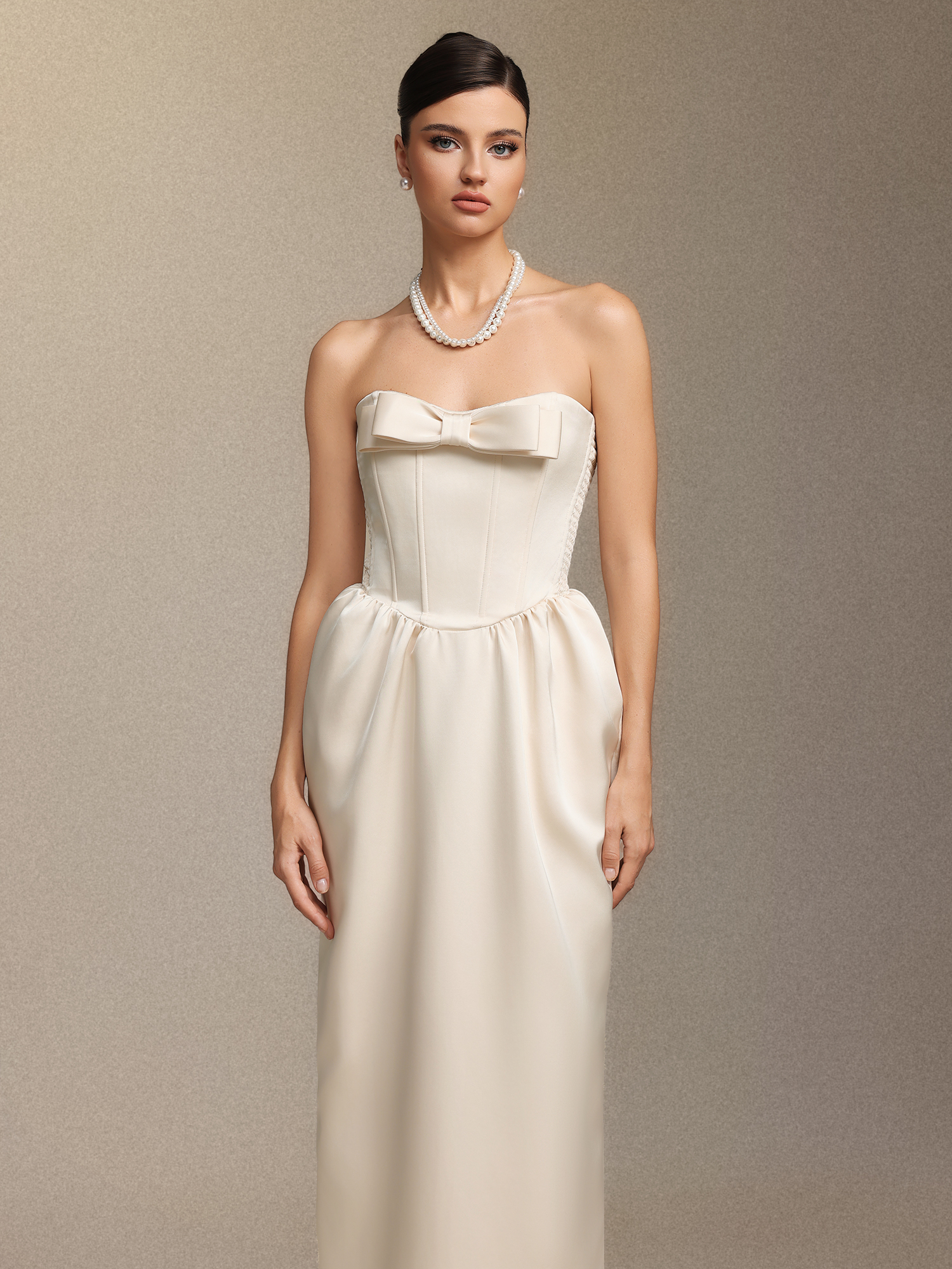 Fahrenheit Sleeveless Bow Maxi Dress