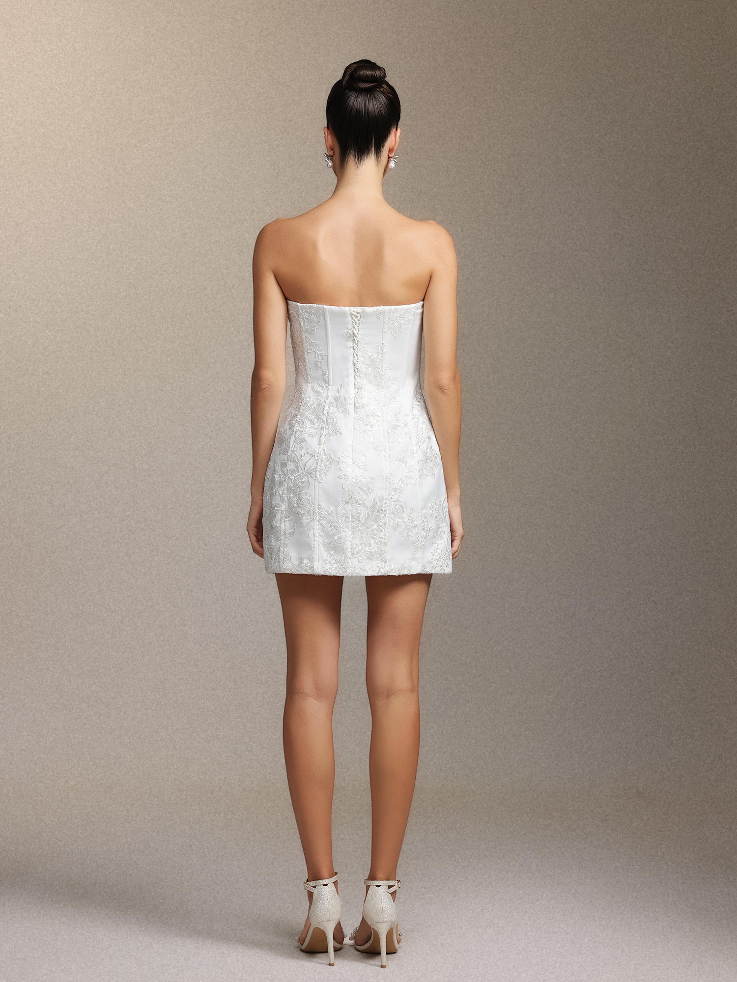 Renaa Kijin Handmade flowers Sequins mini dress