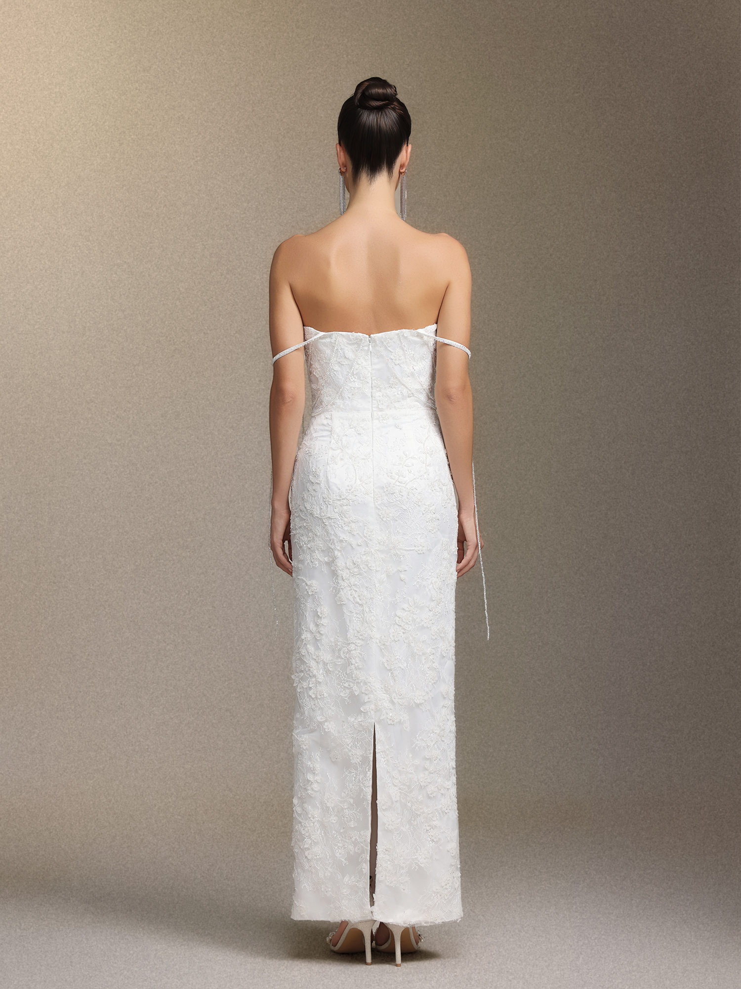 Skyler One-shoulder sequined strapless dress