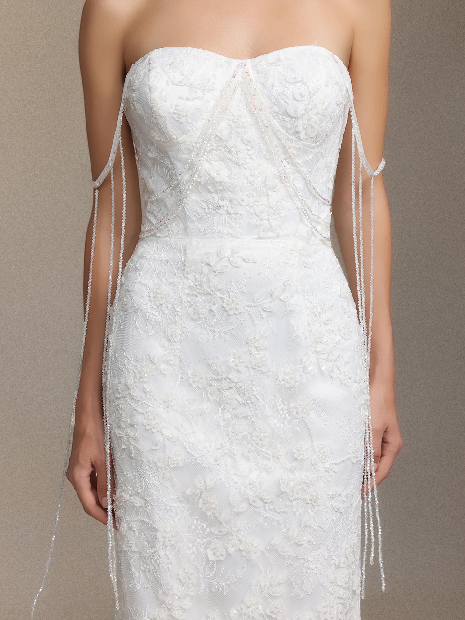 Skyler One-shoulder sequined strapless dress