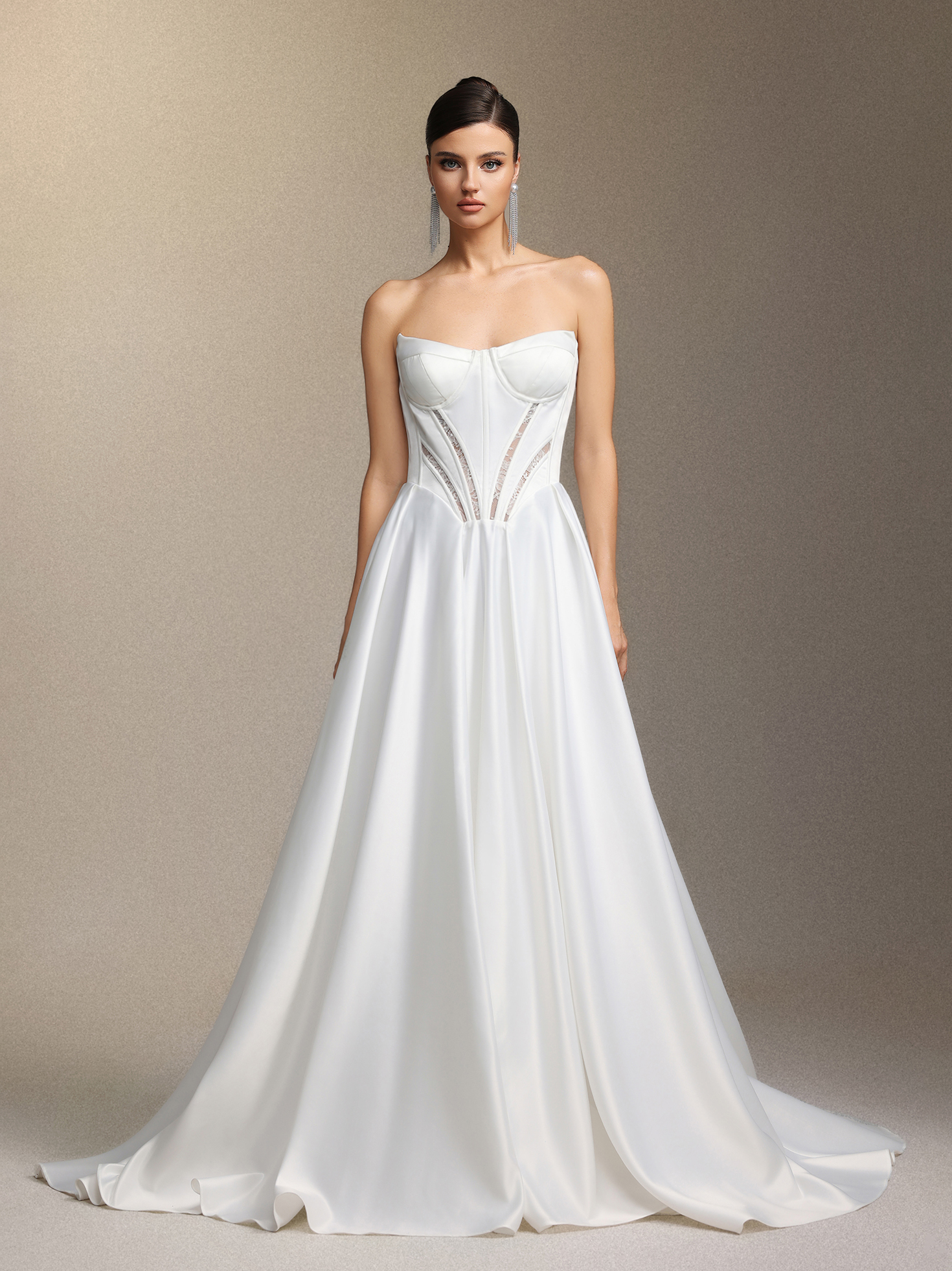 Salama Cut-out lace strapless maxi wedding dress – Bellabarnett