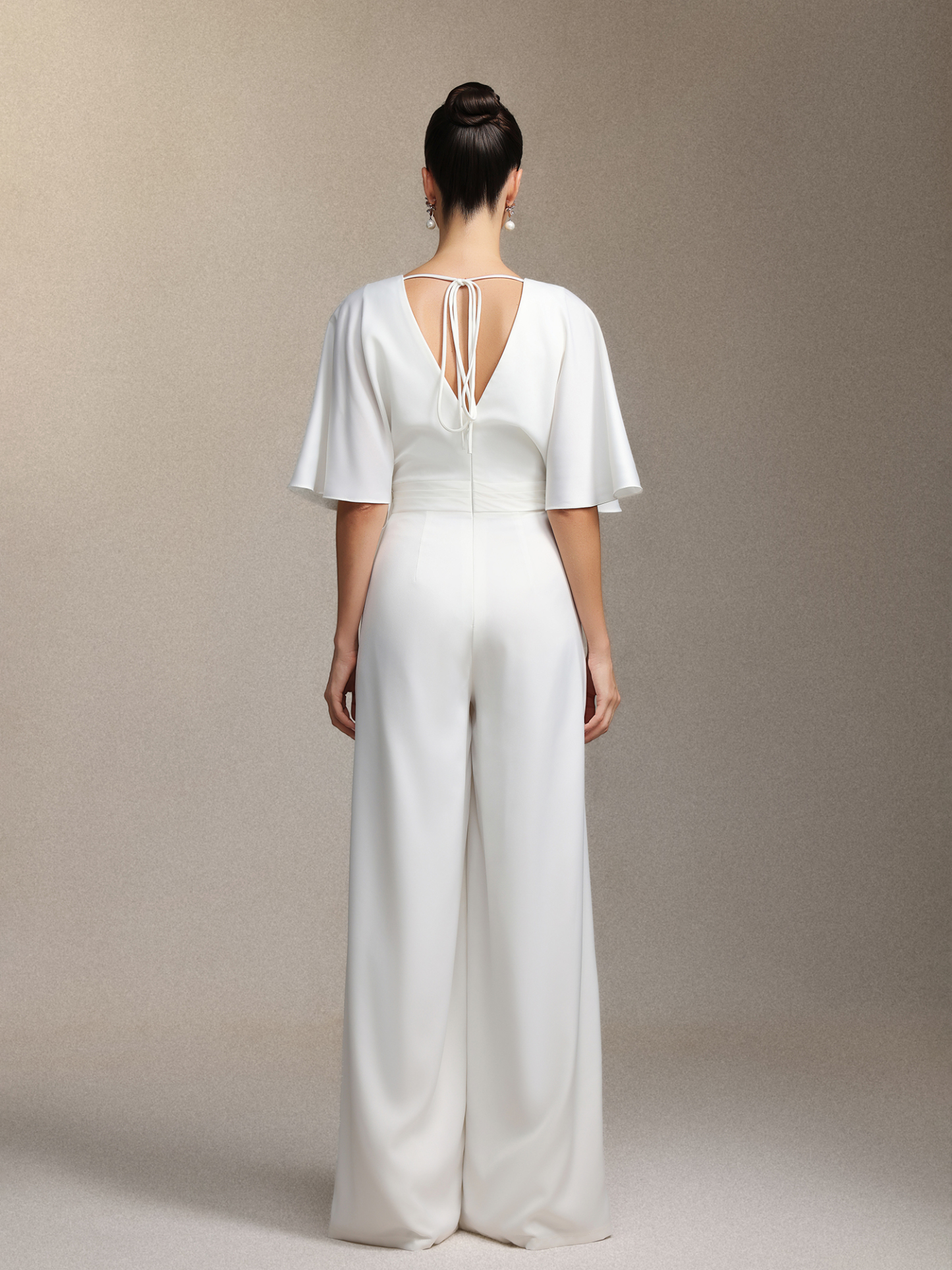 Nadine Deep V-neck mid-sleeved corset maxi dress