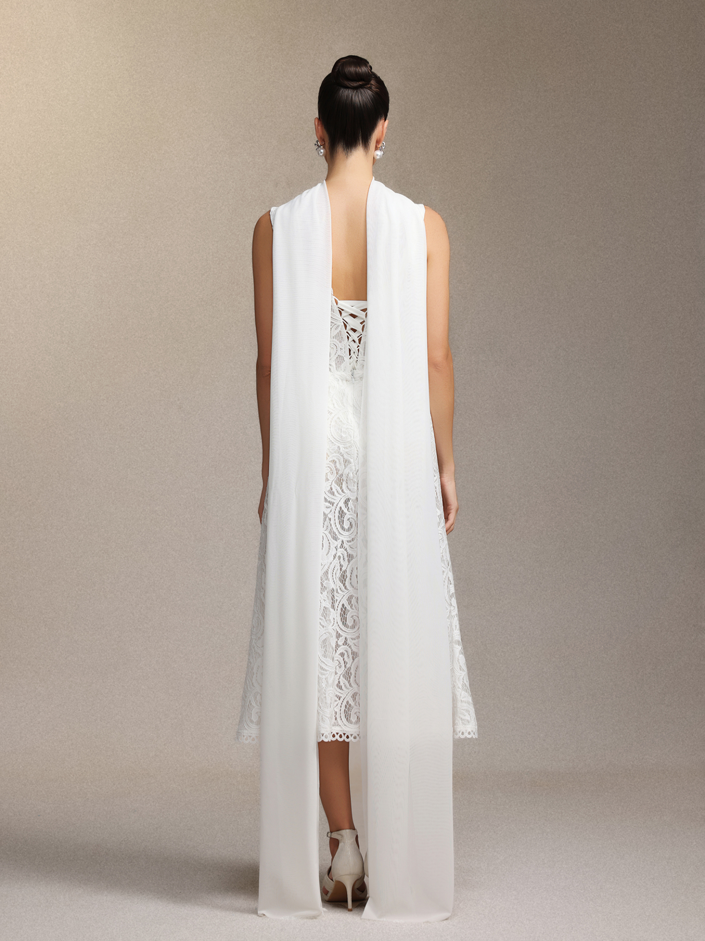 Junya Lace Corset Sleeveless Midi Dress