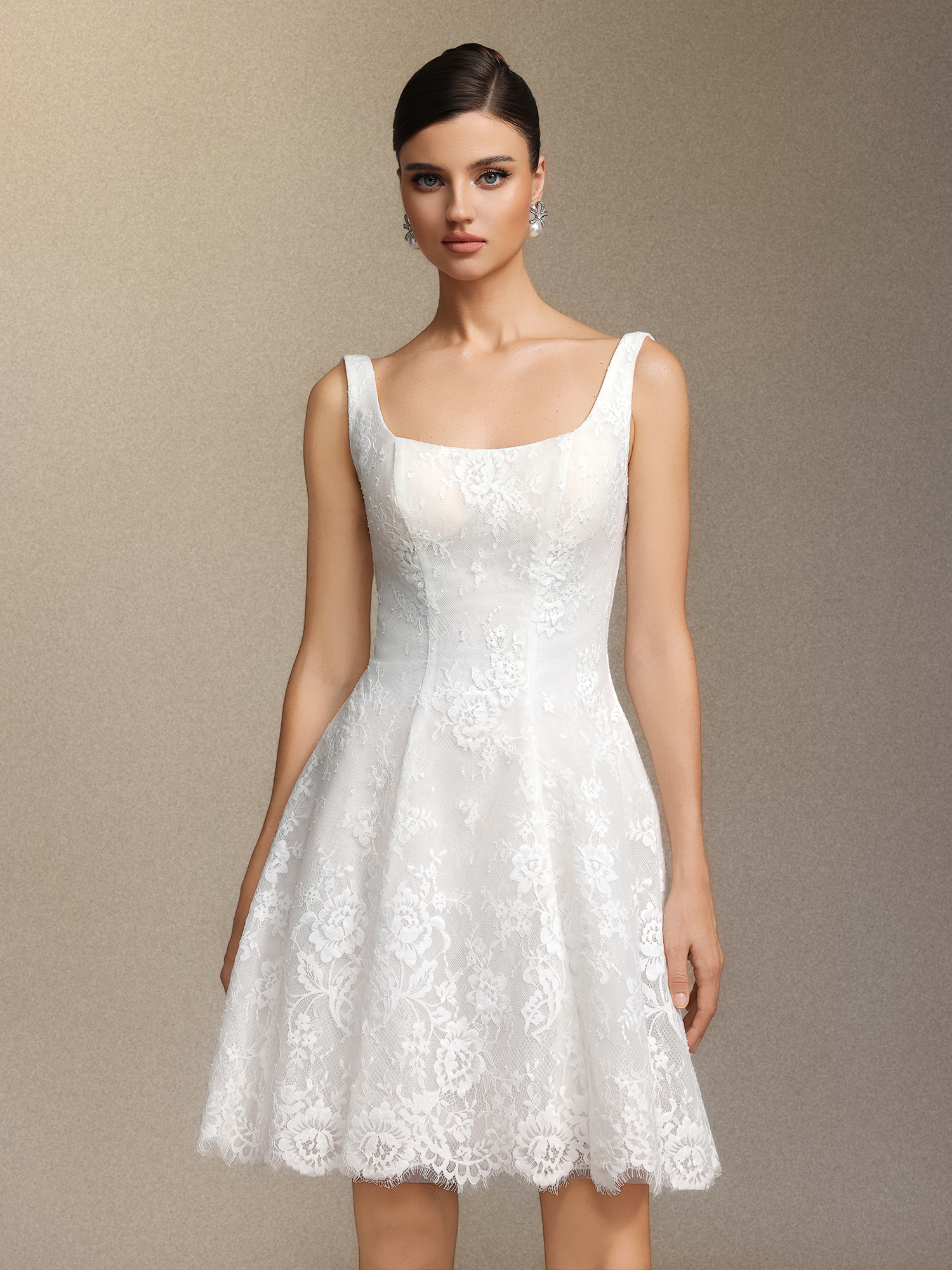 Tutuni Lace square-neck halter mini dress – Bellabarnett