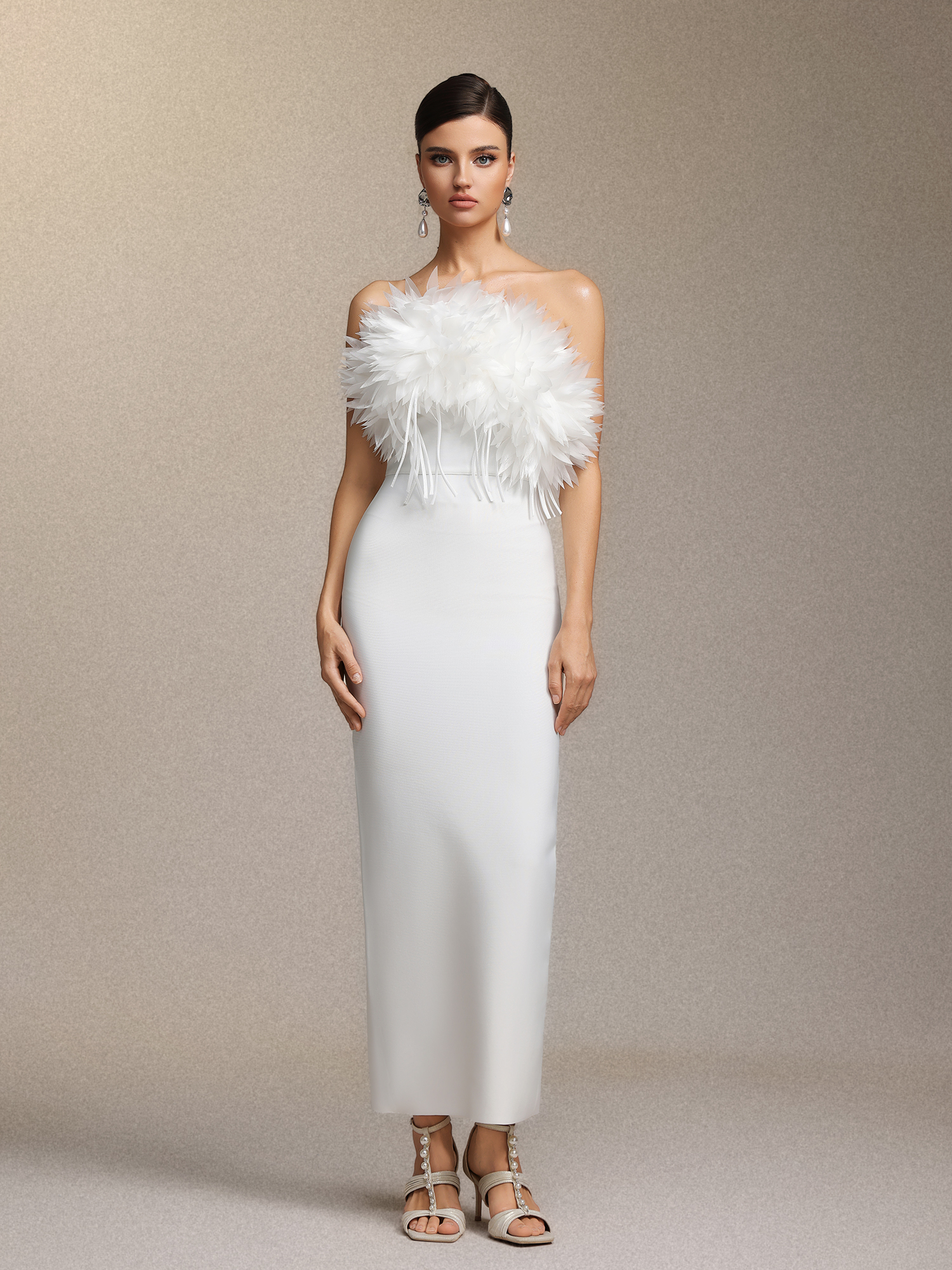 Rafik Sleeveless Flowers Tassels Bandage Maxi Dress