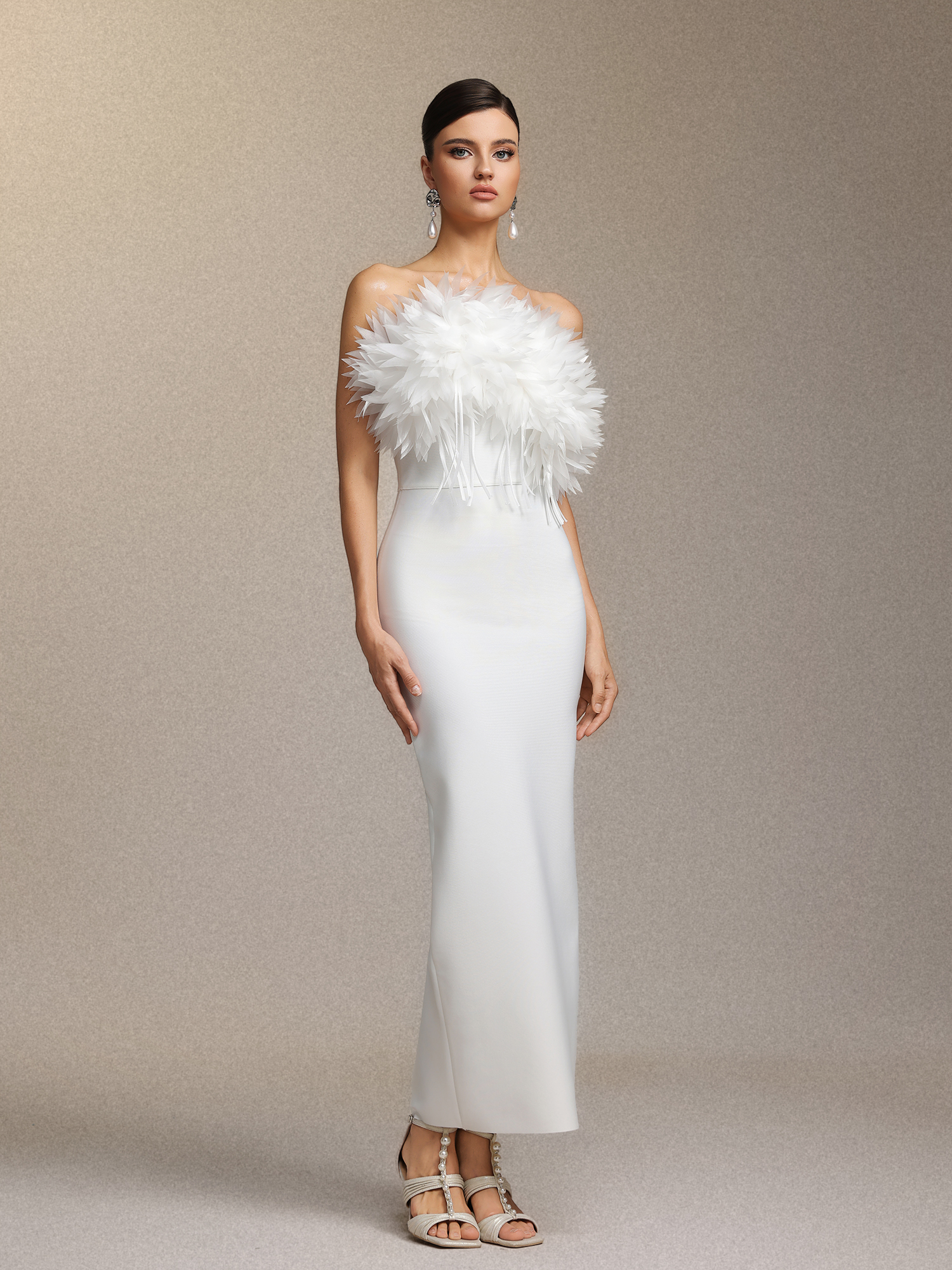 Rafik Sleeveless Flowers Tassels Bandage Maxi Dress