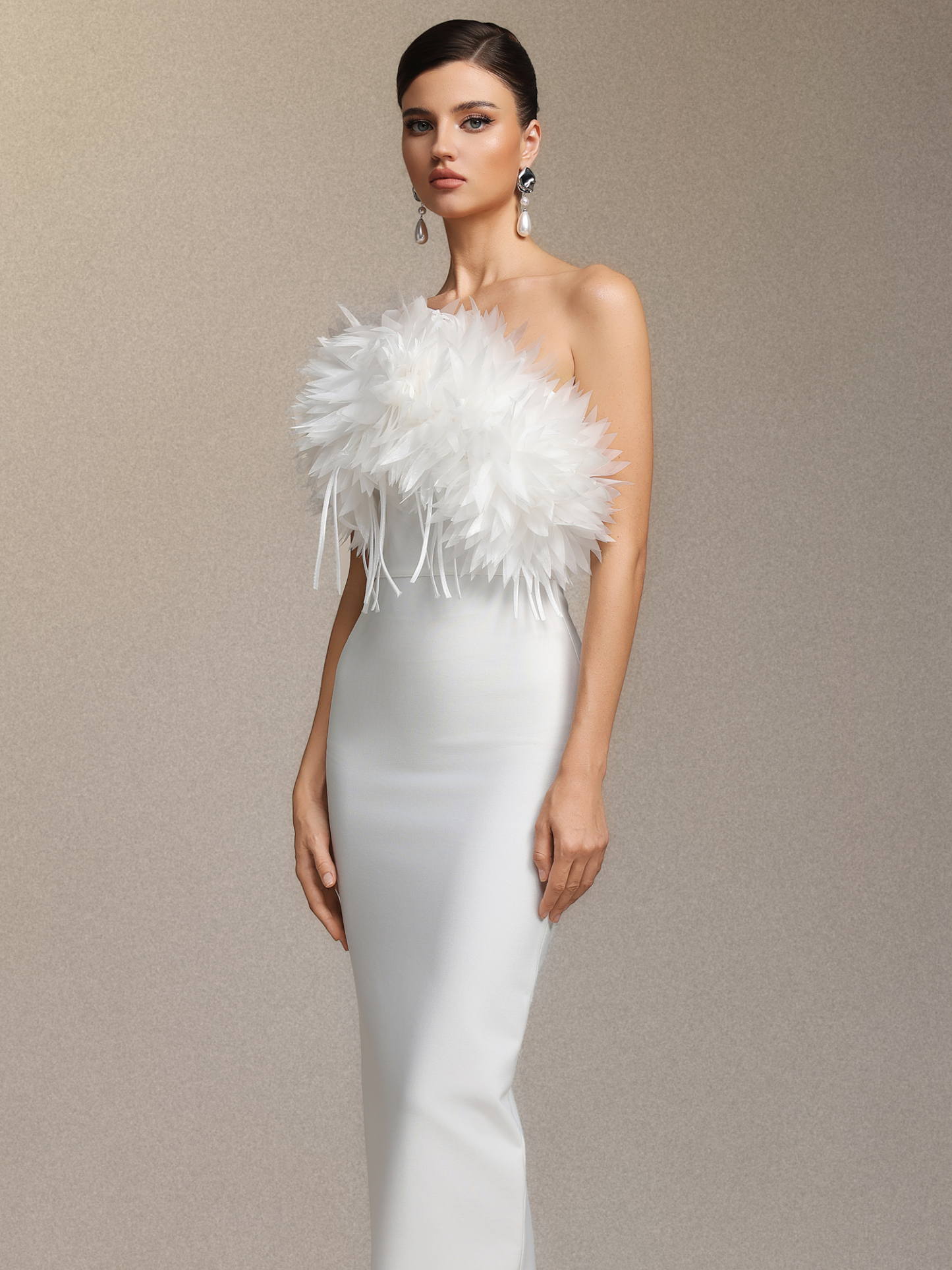 Rafik Sleeveless Flowers Tassels Bandage Maxi Dress