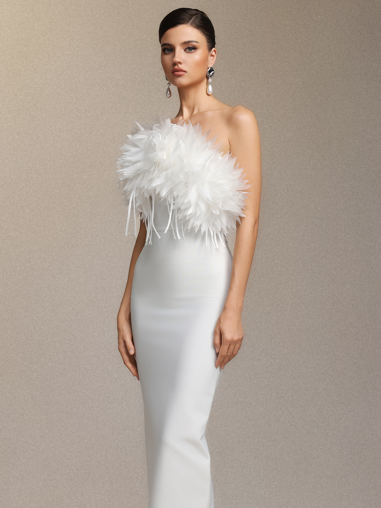 Rafik Sleeveless Flowers Tassels Bandage Maxi Dress