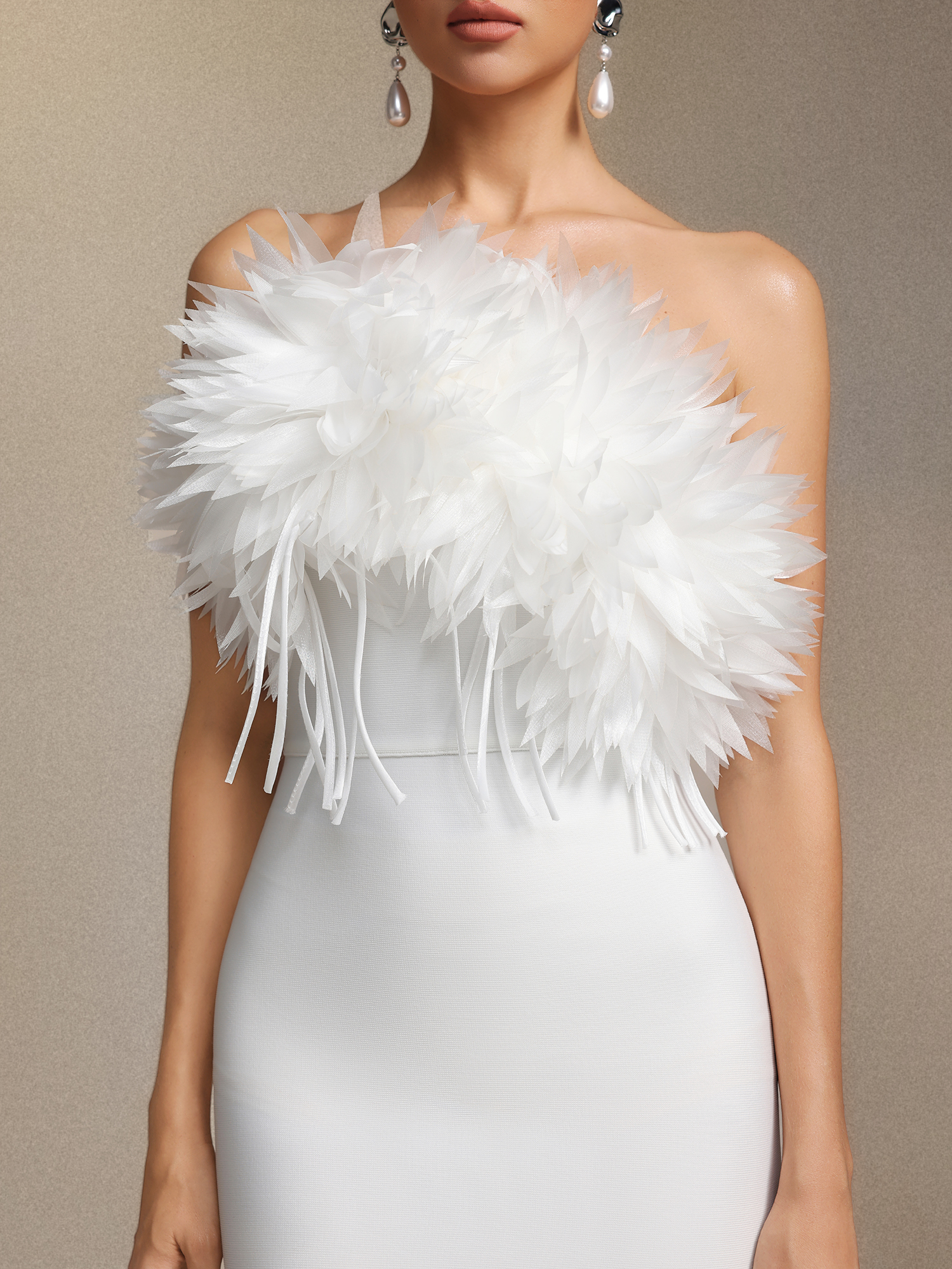 Rafik Sleeveless Flowers Tassels Bandage Maxi Dress