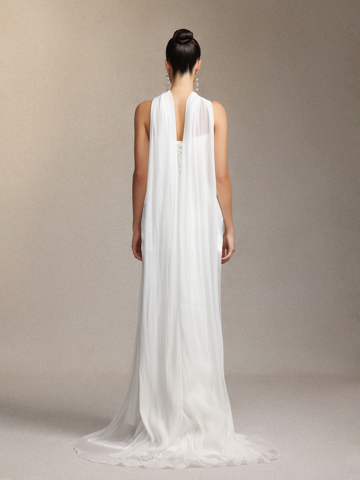 Verdad Pleated strapless maxi wedding dress