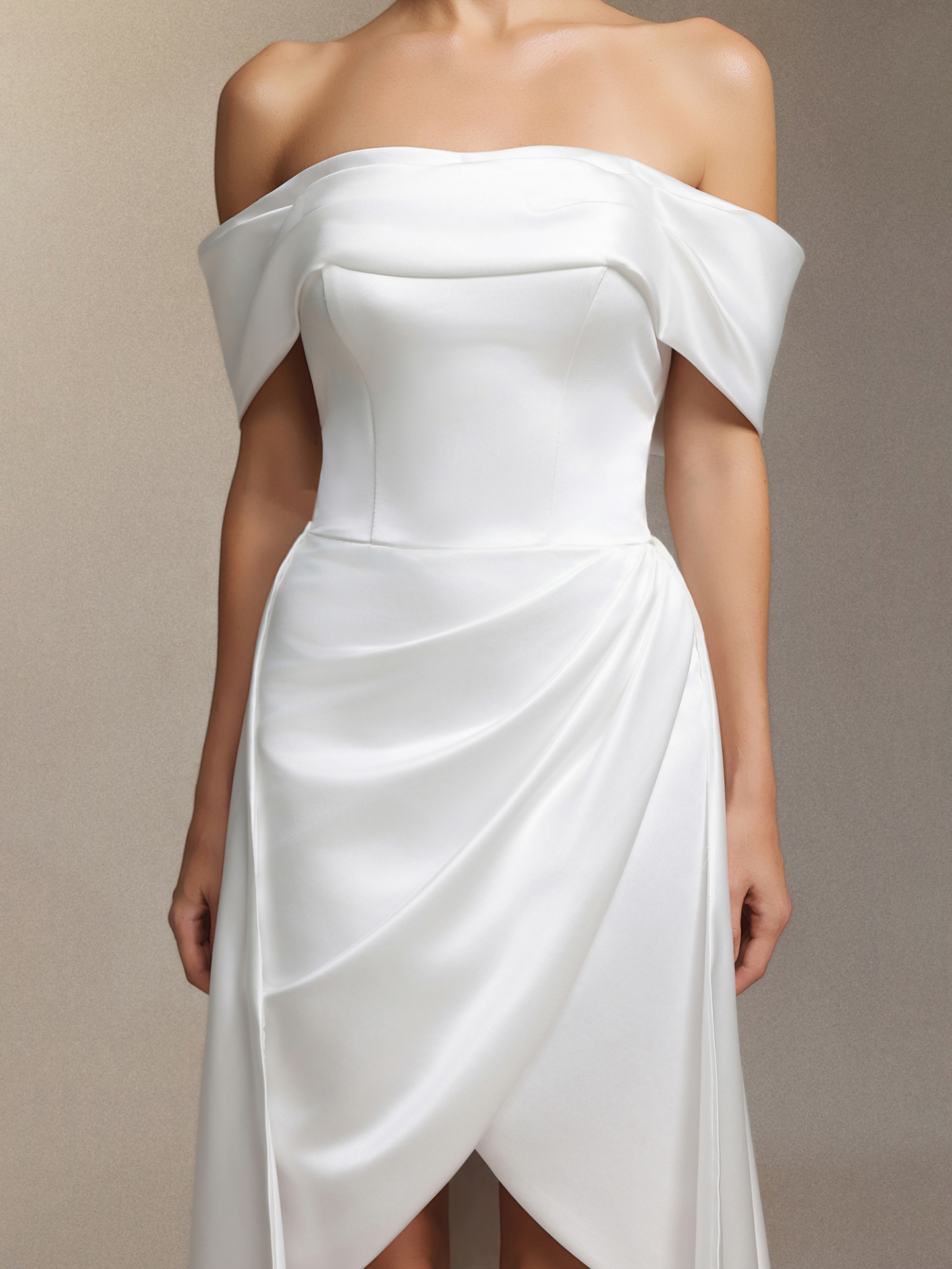 Marris One-shoulder detachable maxi wedding dress