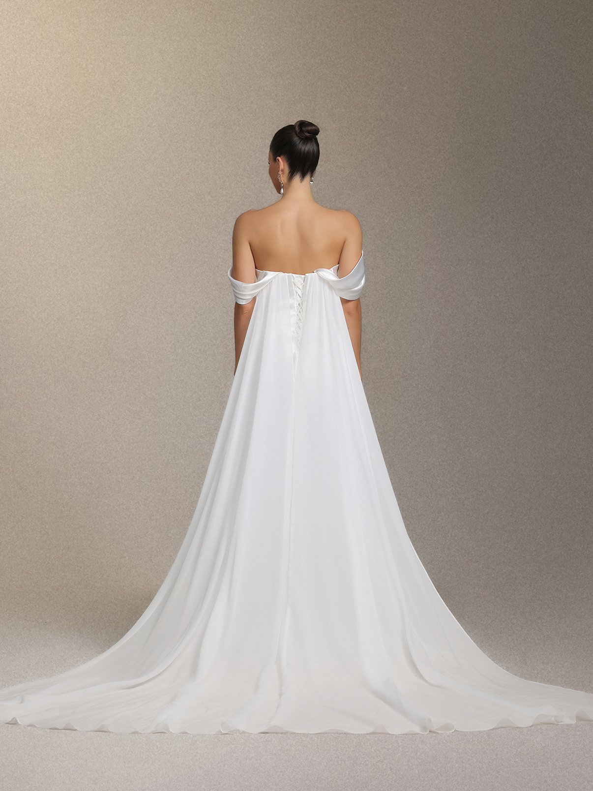 Edith One-shoulder slimming maxi wedding dress