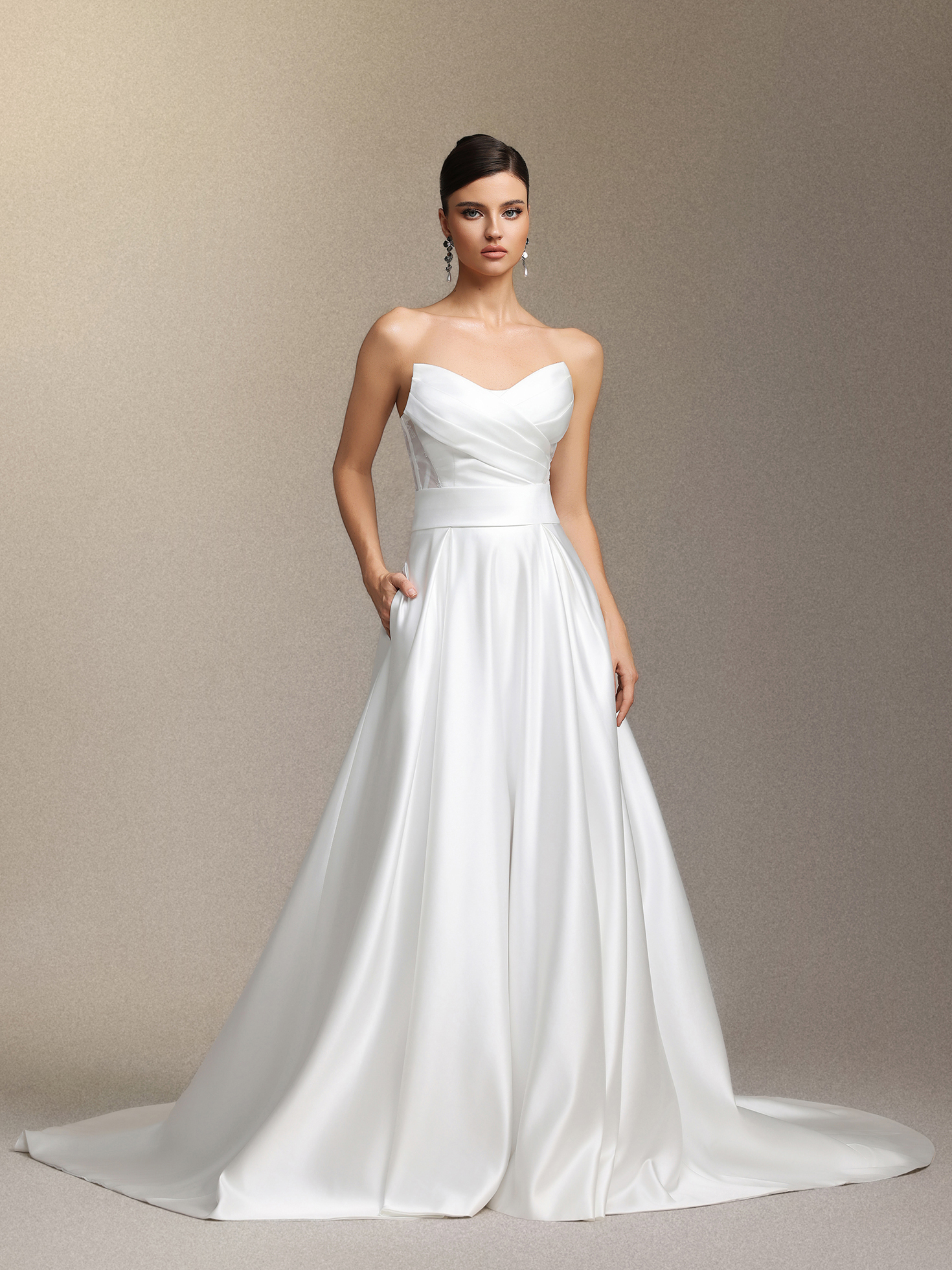 Faran Strapless maxi wedding dress