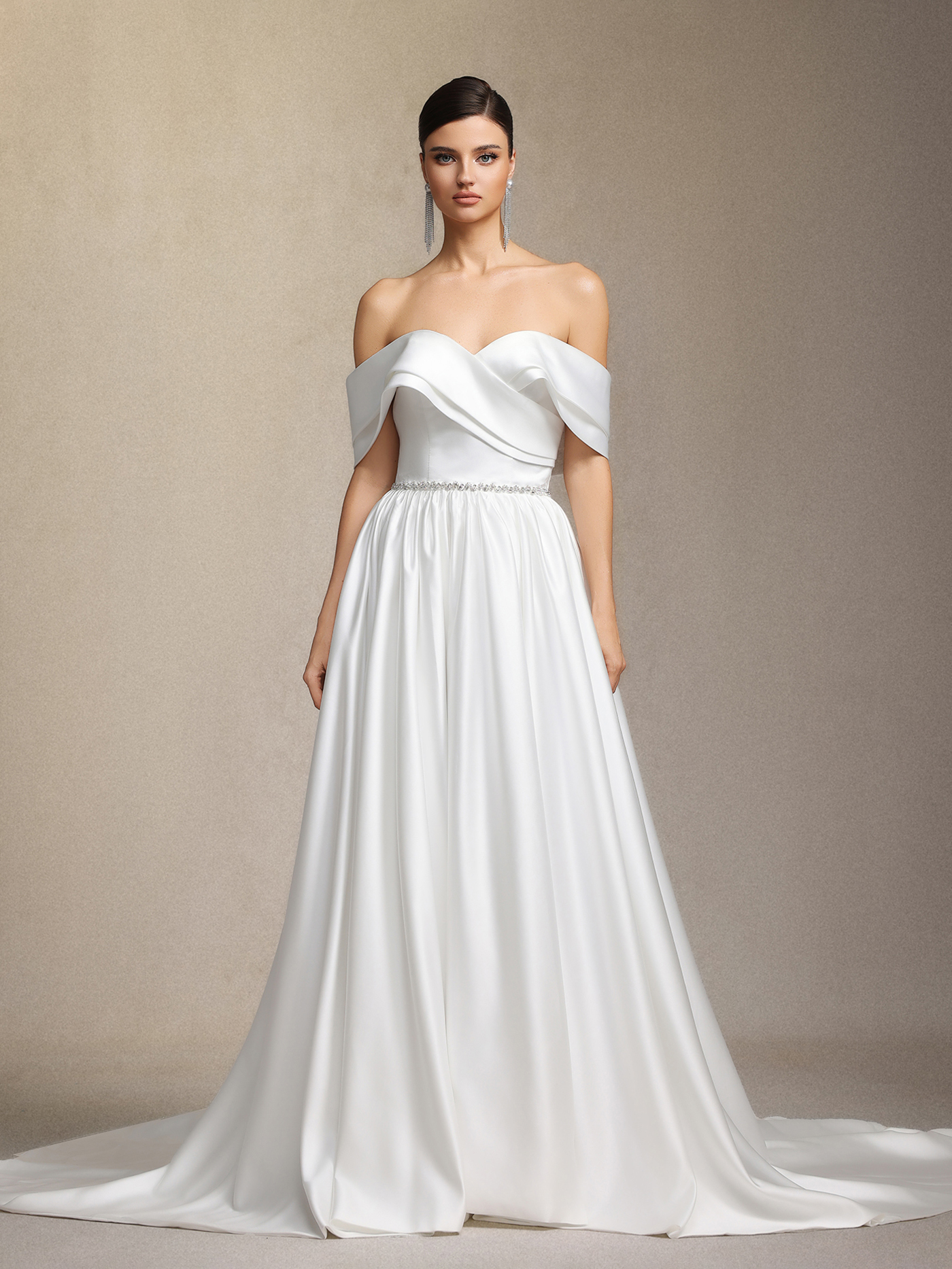 Sefa One-shoulder maxi style wedding dress