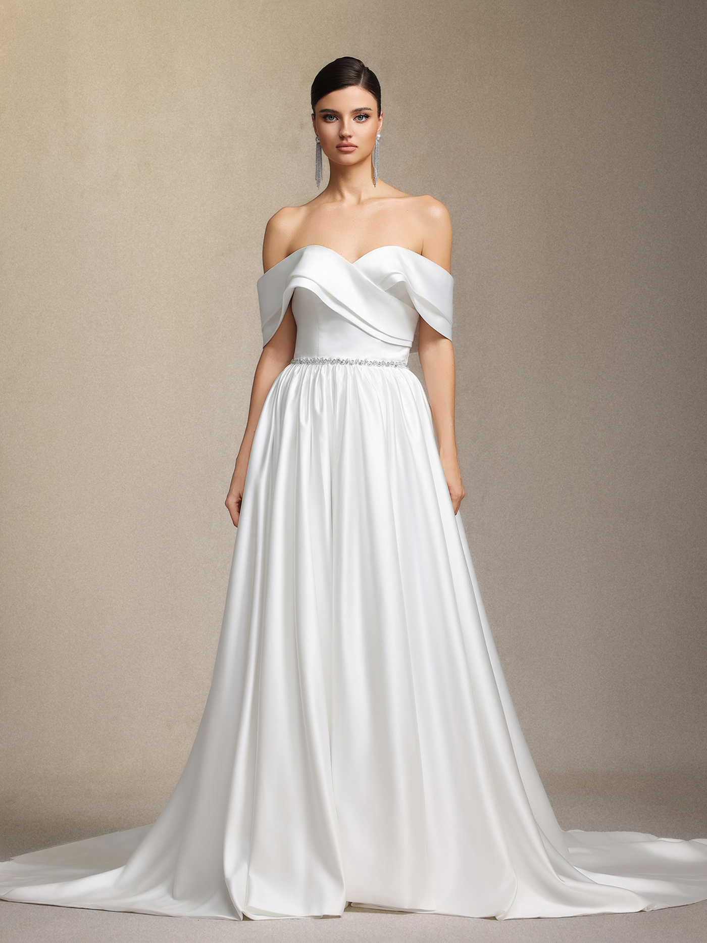 Sefa One-shoulder maxi style wedding dress