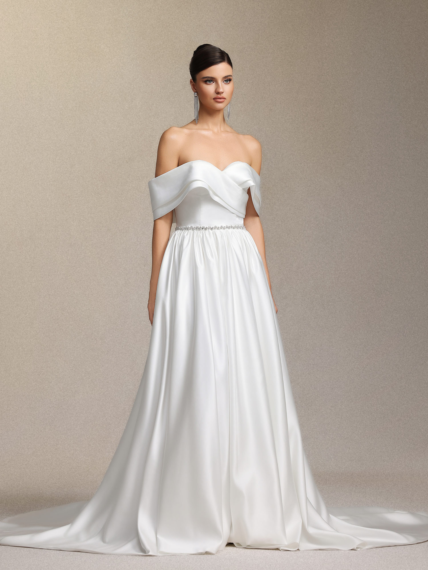 Sefa One-shoulder maxi style wedding dress