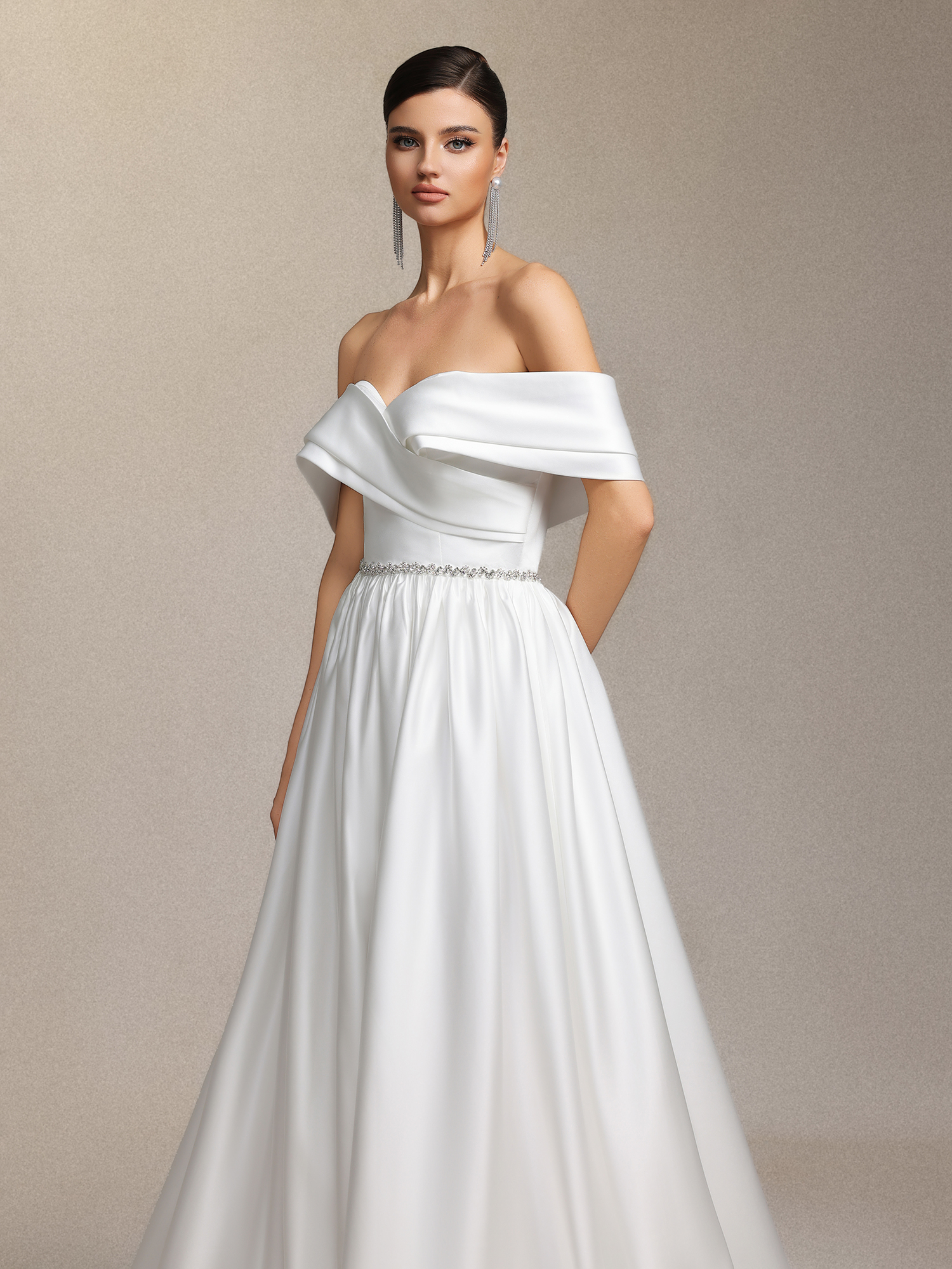 Sefa One-shoulder maxi style wedding dress
