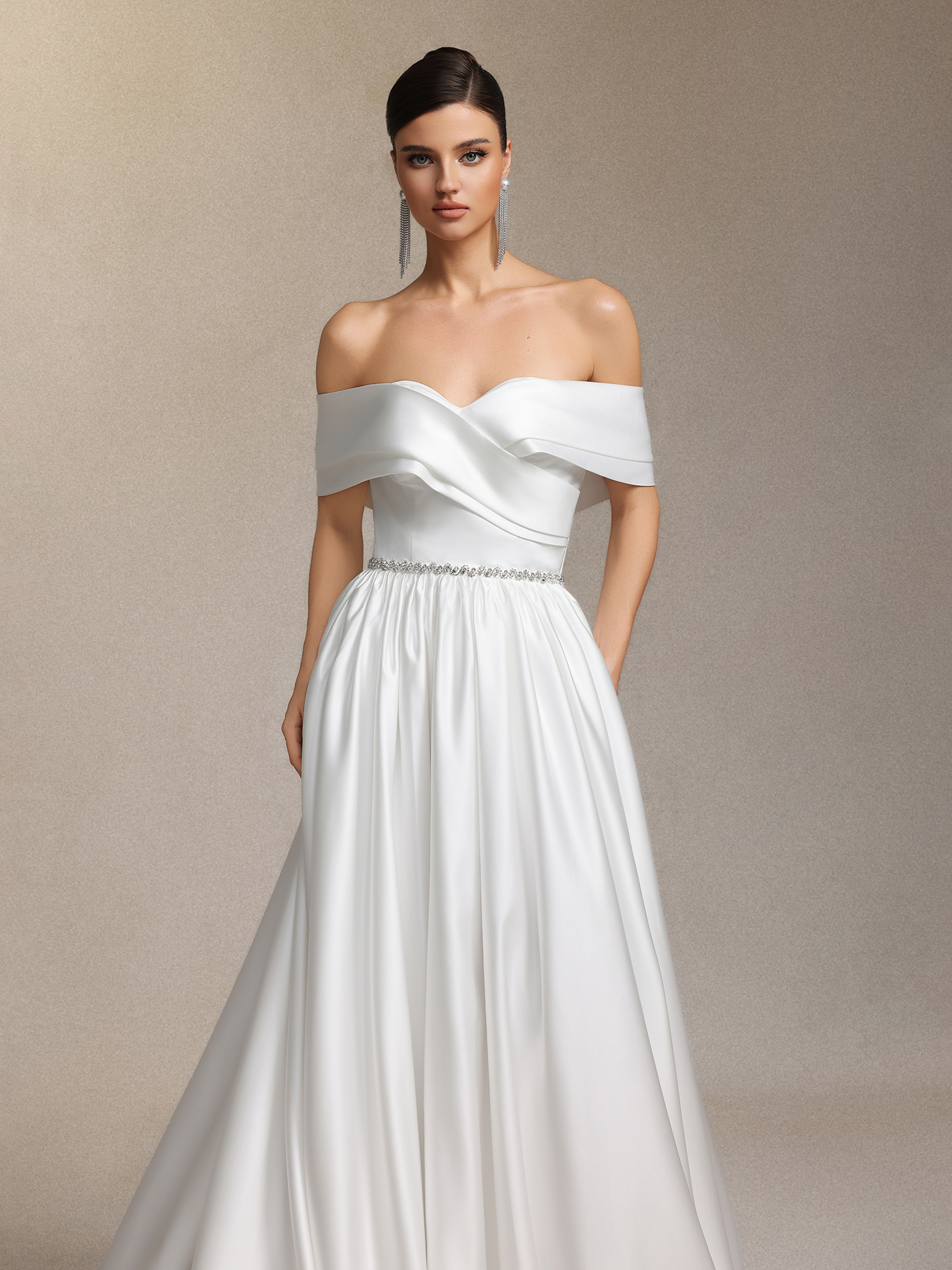 Sefa One-shoulder maxi style wedding dress