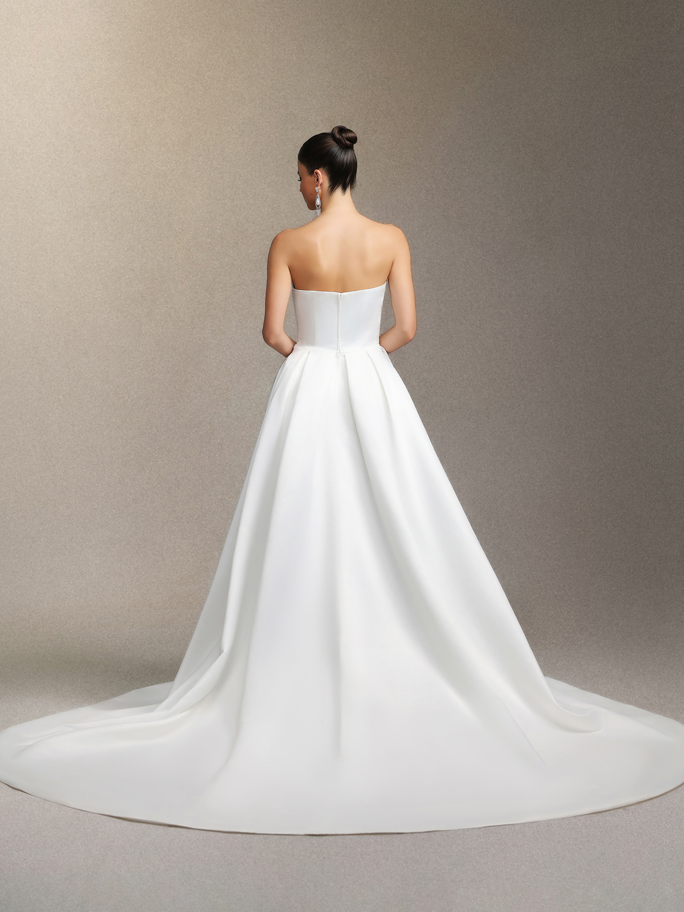 Yahir Strapless and slit wedding maxi dress