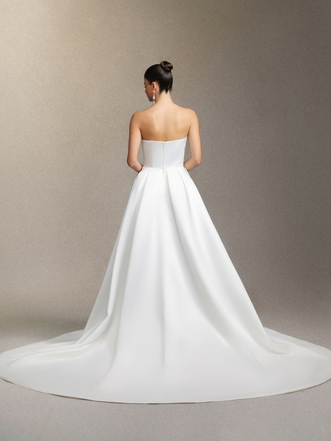 Yahir Strapless and slit wedding maxi dress