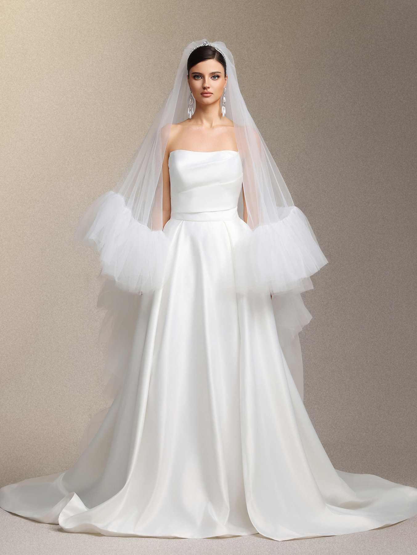 Yahir Strapless and slit wedding maxi dress