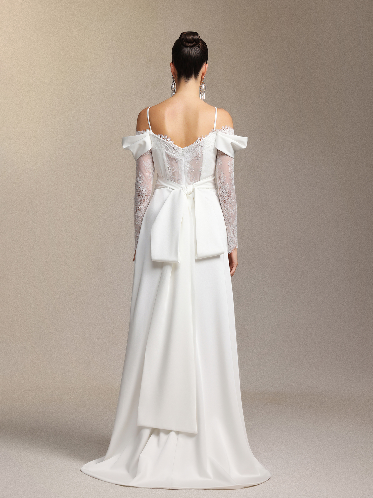 Lexi Off-The-Shoulder Lace Slit Maxi Dress