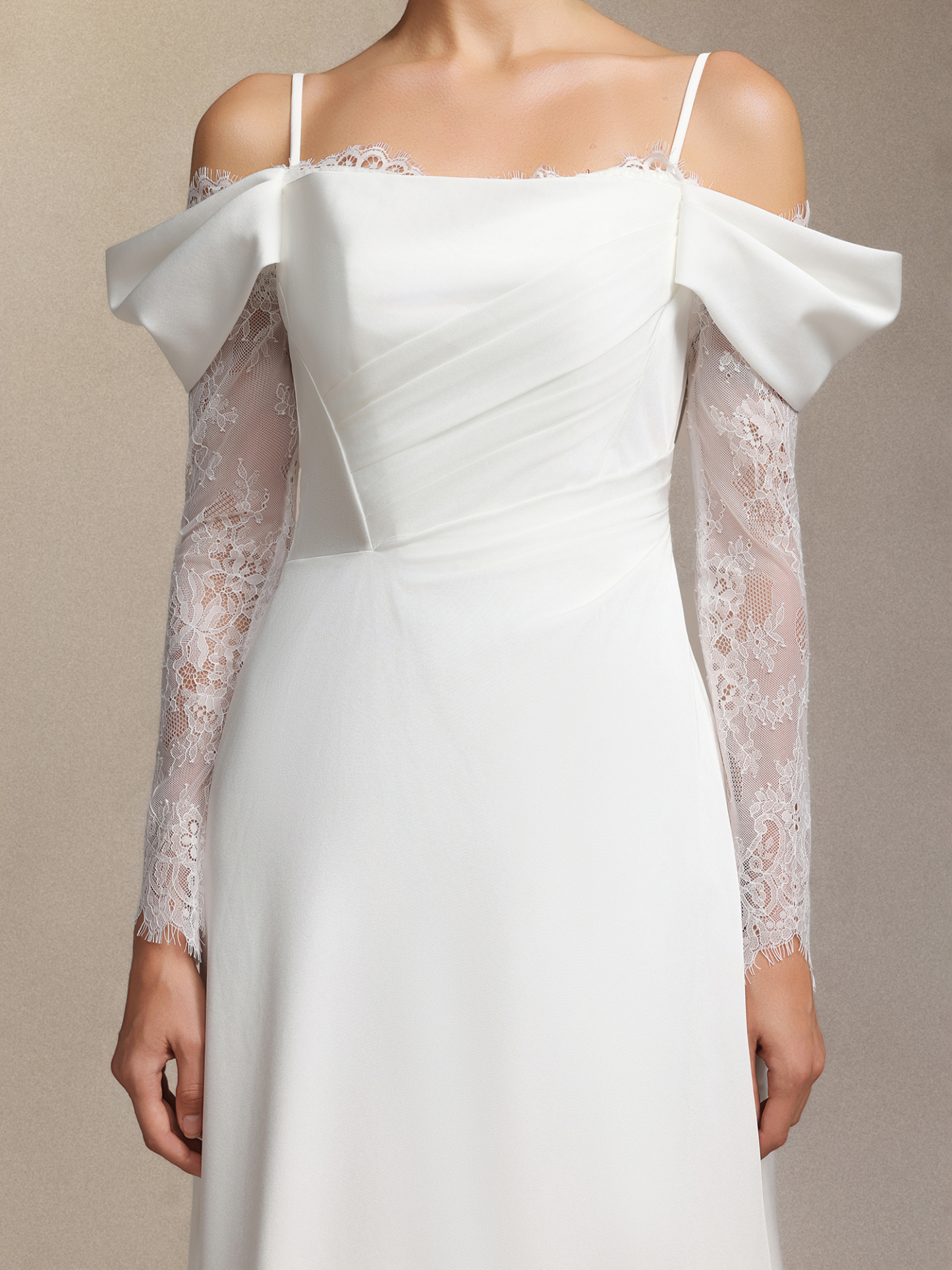 Lexi Off-The-Shoulder Lace Slit Maxi Dress