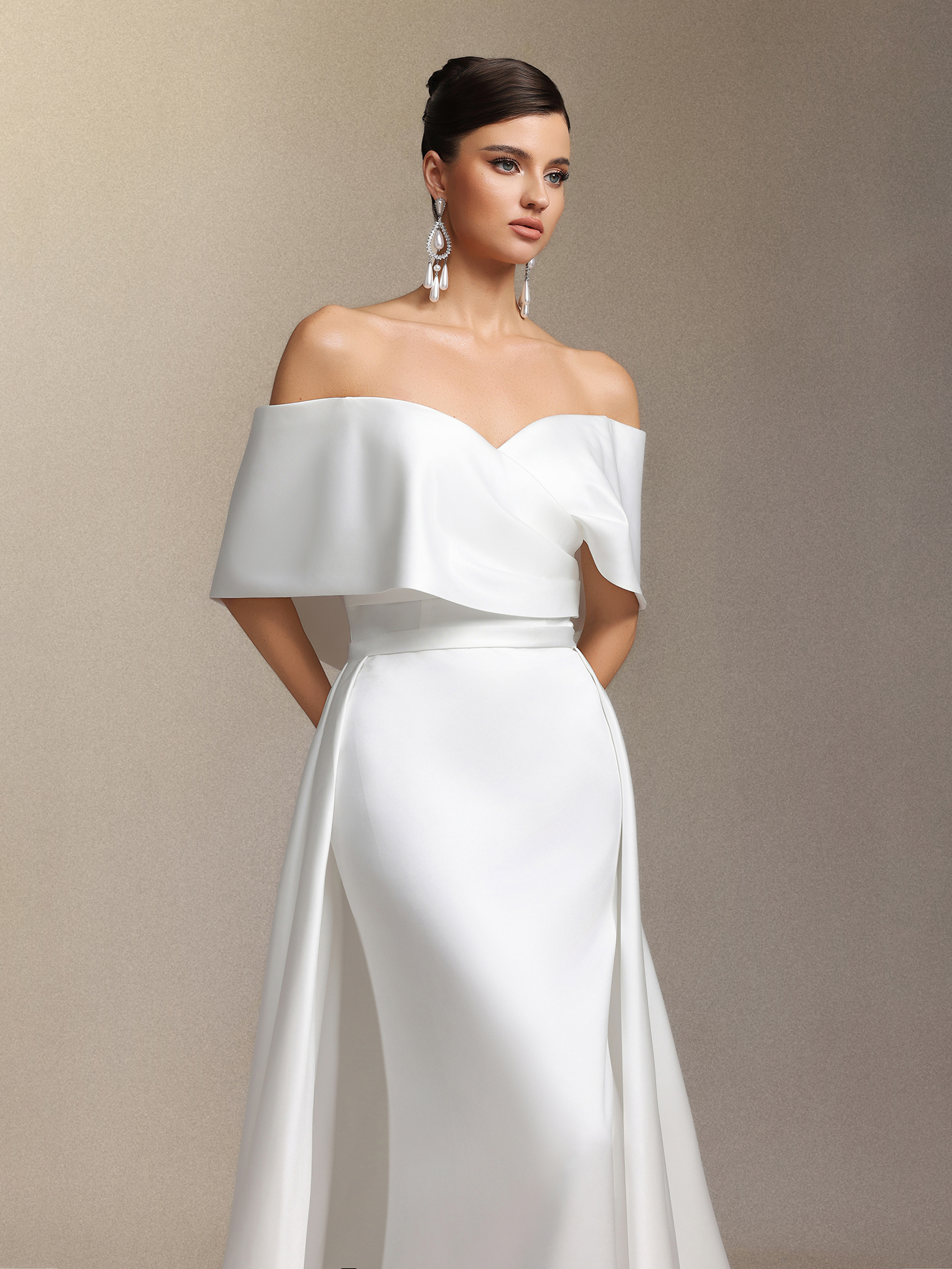 XLサイズ　確認用 Quinta One-shoulder fish tail maxi wedding dress – Bellabarnett