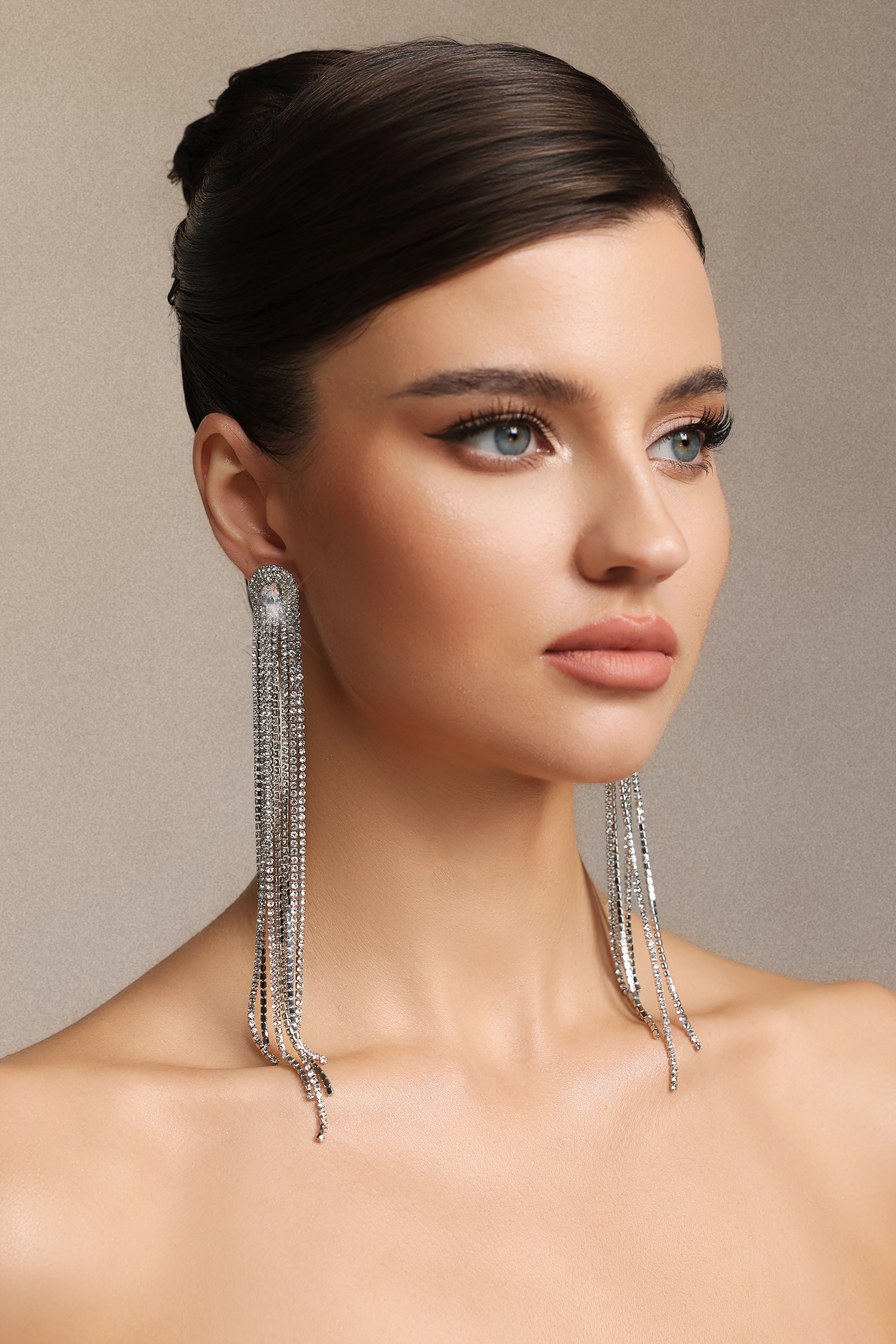 Maliya Diamond Tassels Maxi Earrings