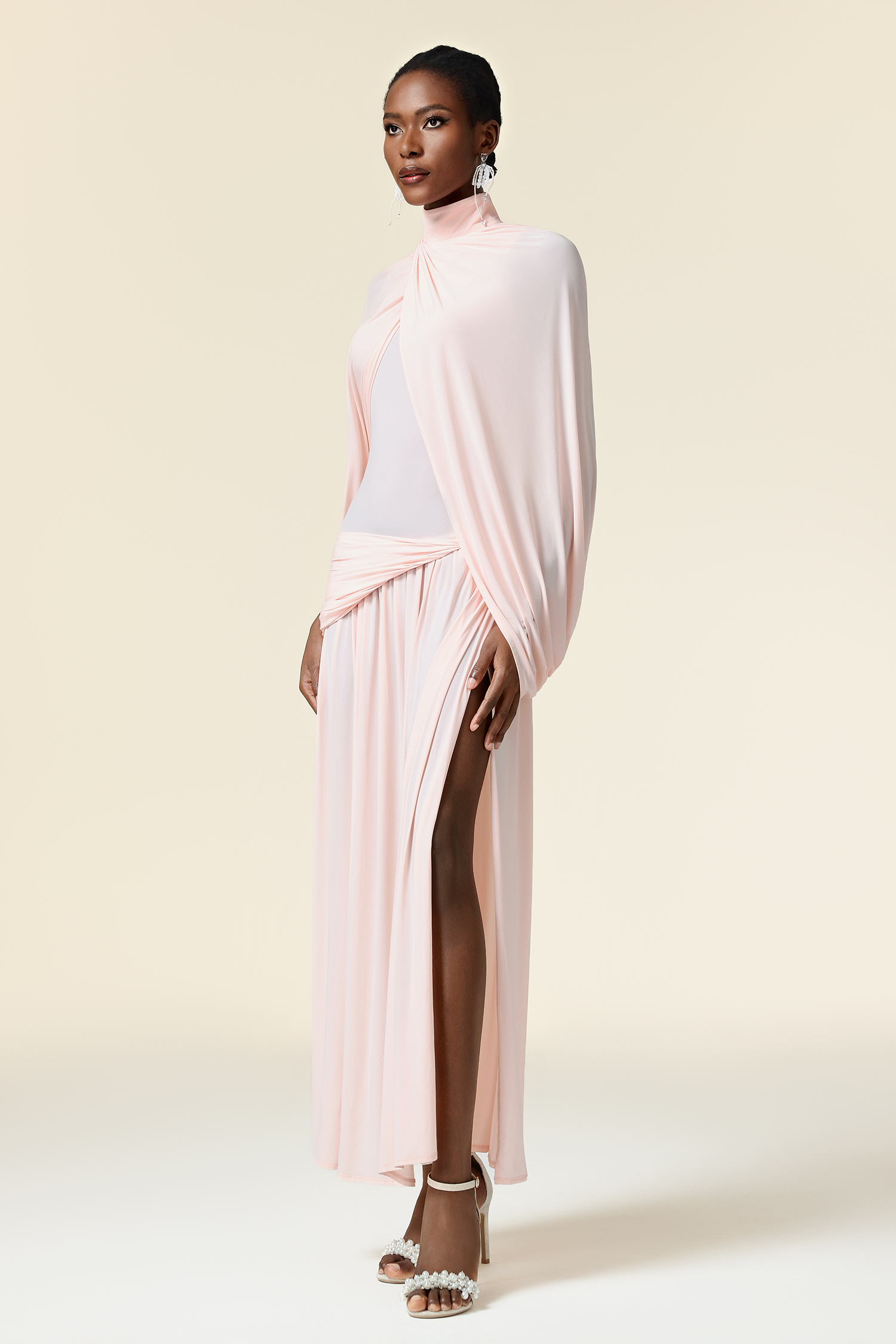 Martha Asymmetric Folds Maxi Dress