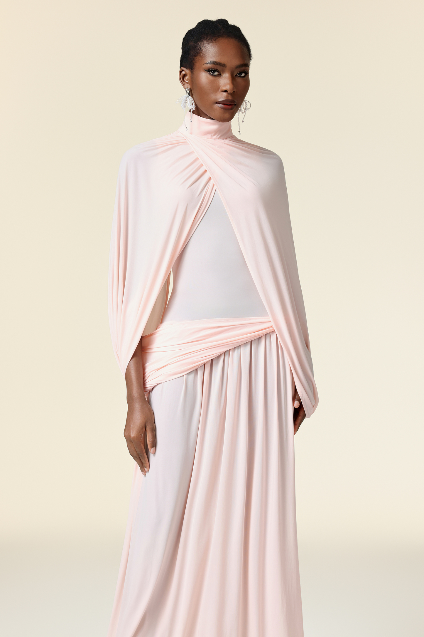 Martha Asymmetric Folds Maxi Dress