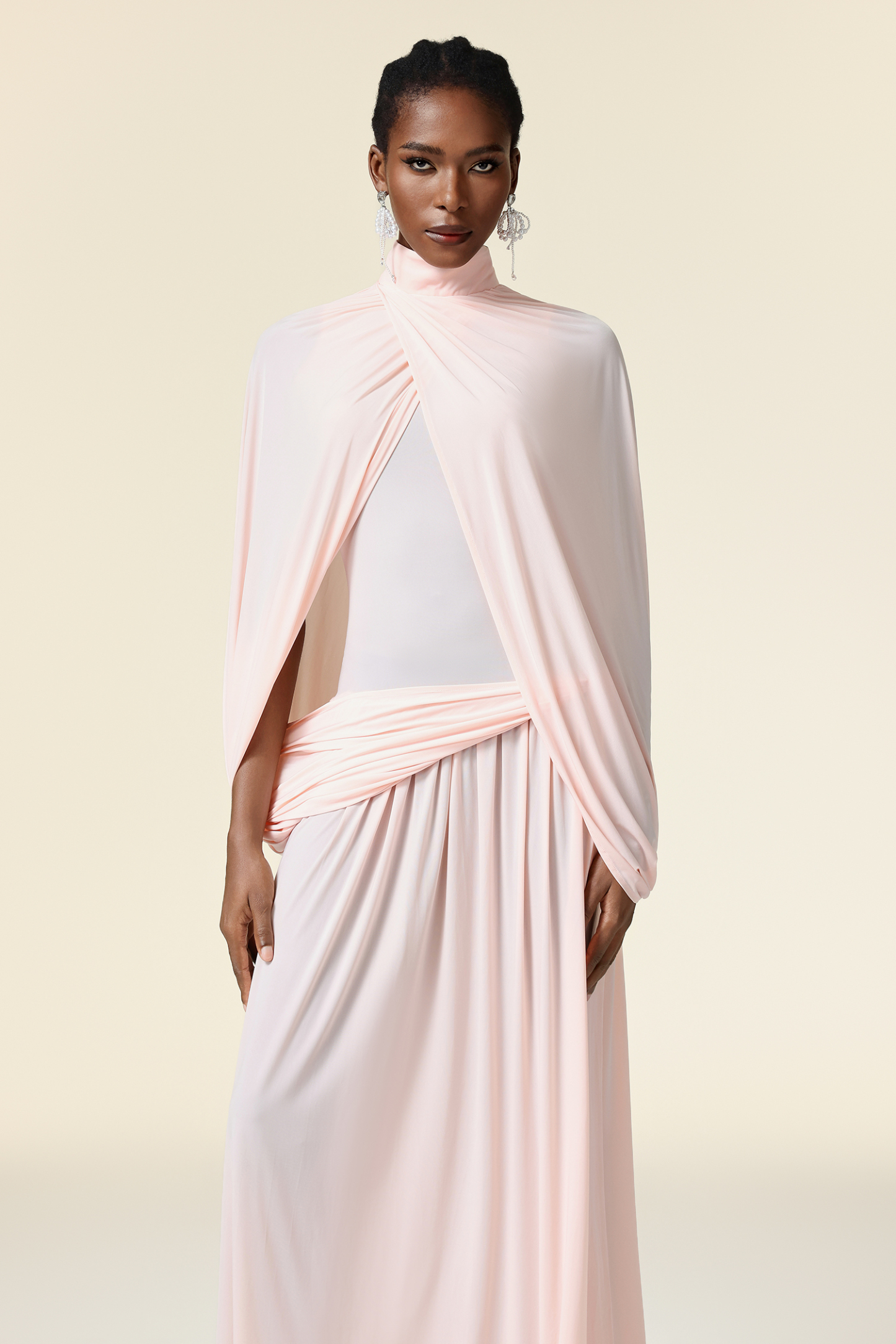 Martha Asymmetric Folds Maxi Dress