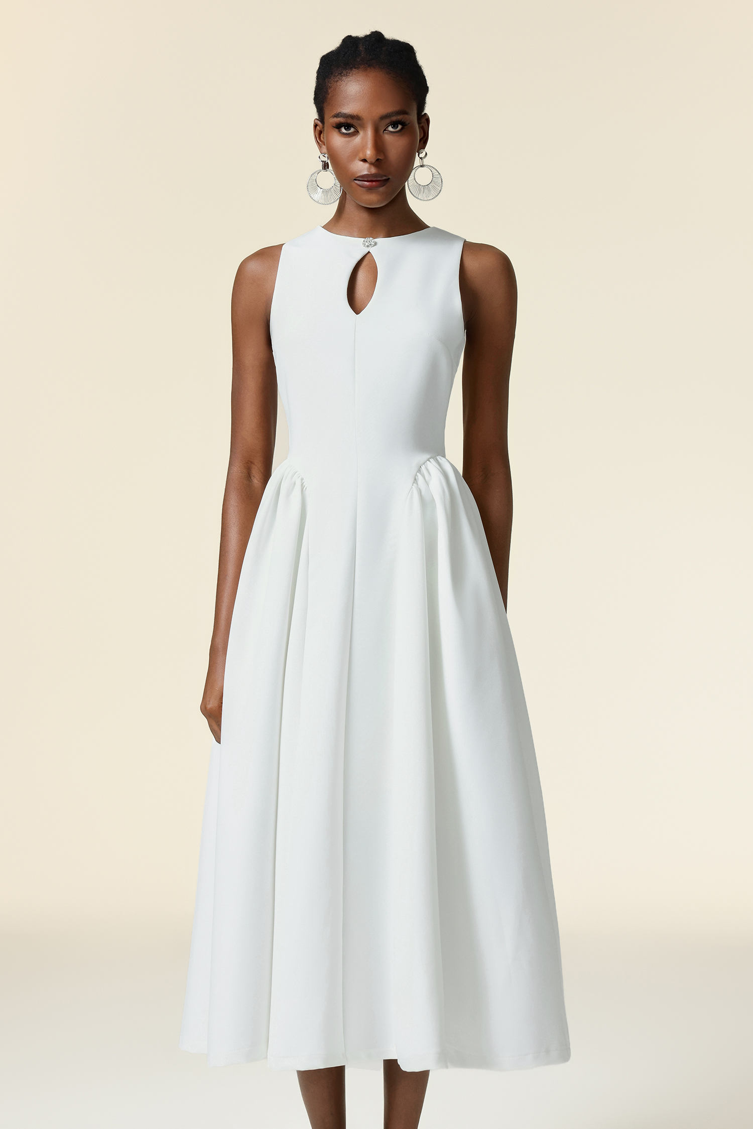 Resber Round Neck Sleeveless Maxi Dress
