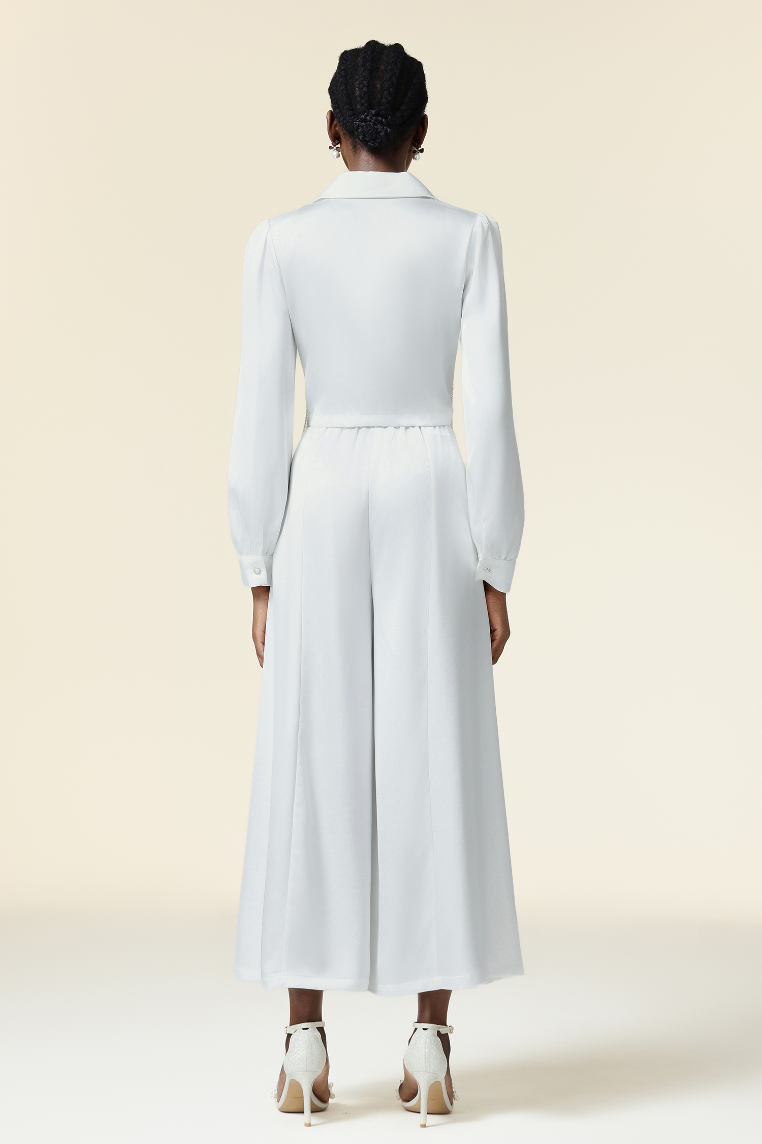 Naomi Lapel Long Sleeves Tassels Top And Pants Two-Piece Set