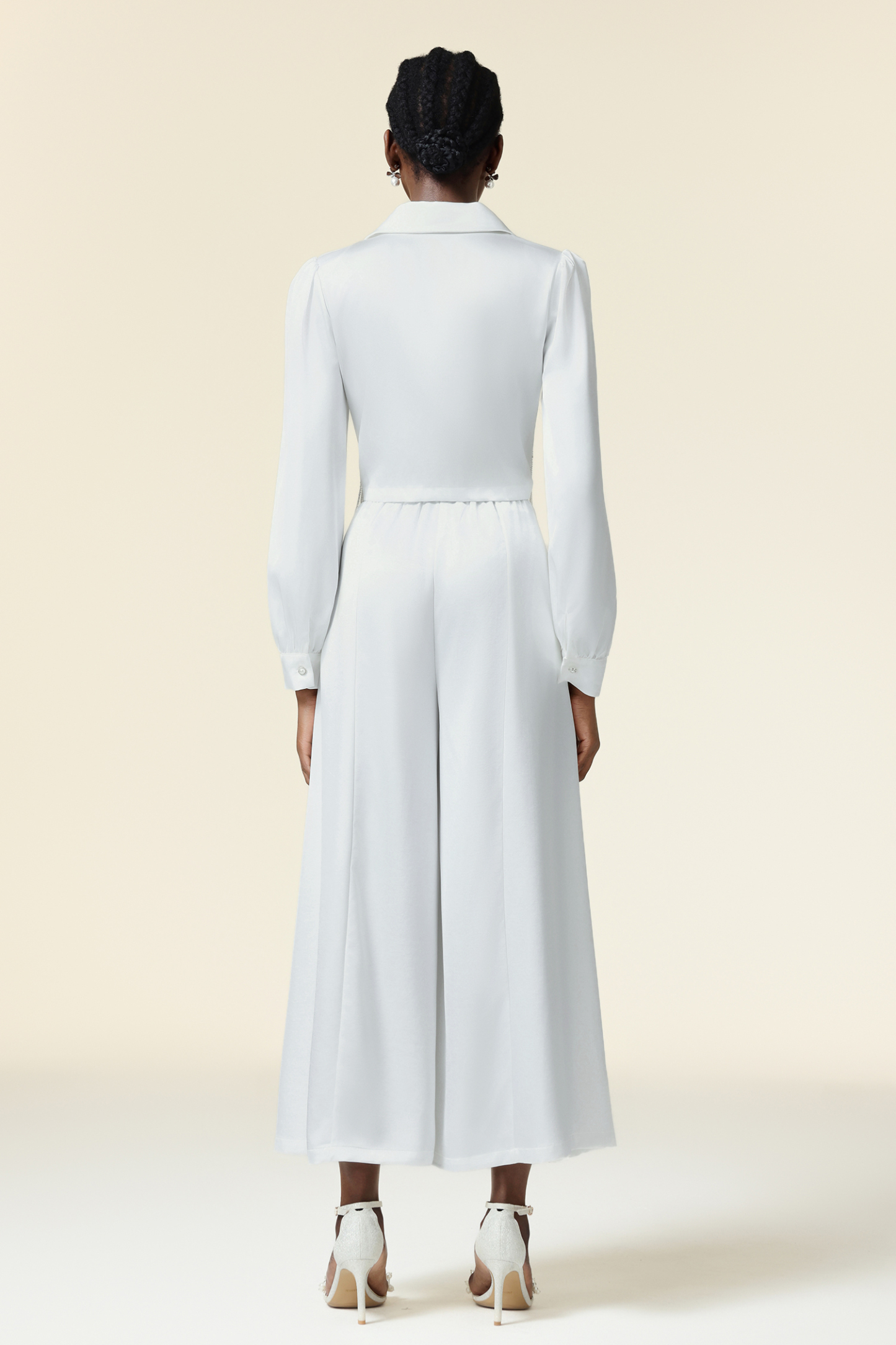 Naomi Lapel Long Sleeves Tassels Top And Pants Two-Piece Set