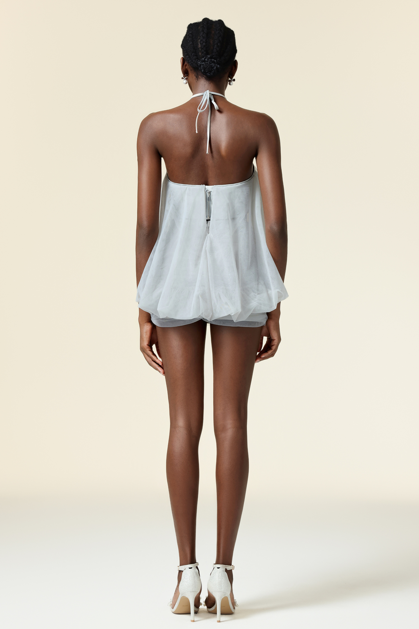 Halasa Sleeveless Sequin Tassels Folds Top And Skirt Two-Piece Set