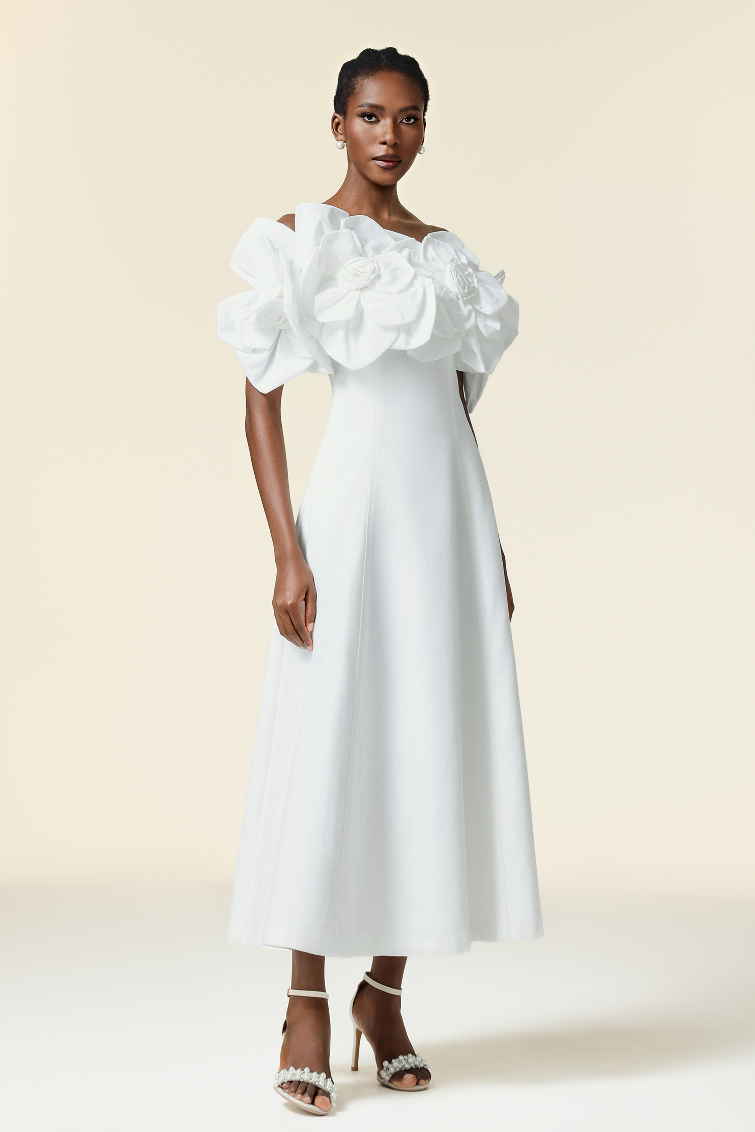 Elliott Off-the-Shoulder Flowers Maxi Dress