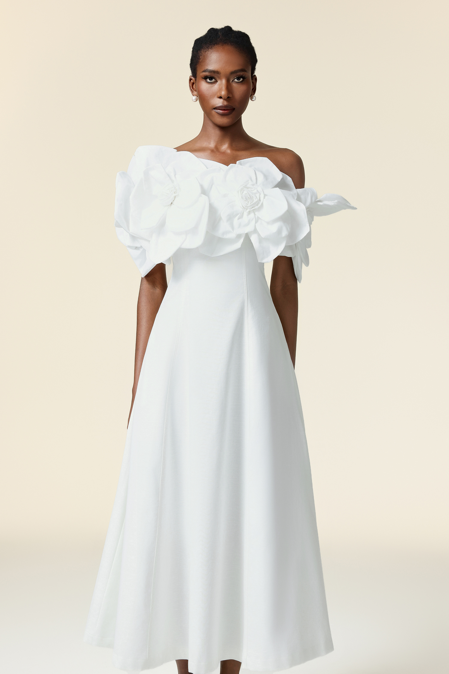 Elliott Off-the-Shoulder Flowers Maxi Dress