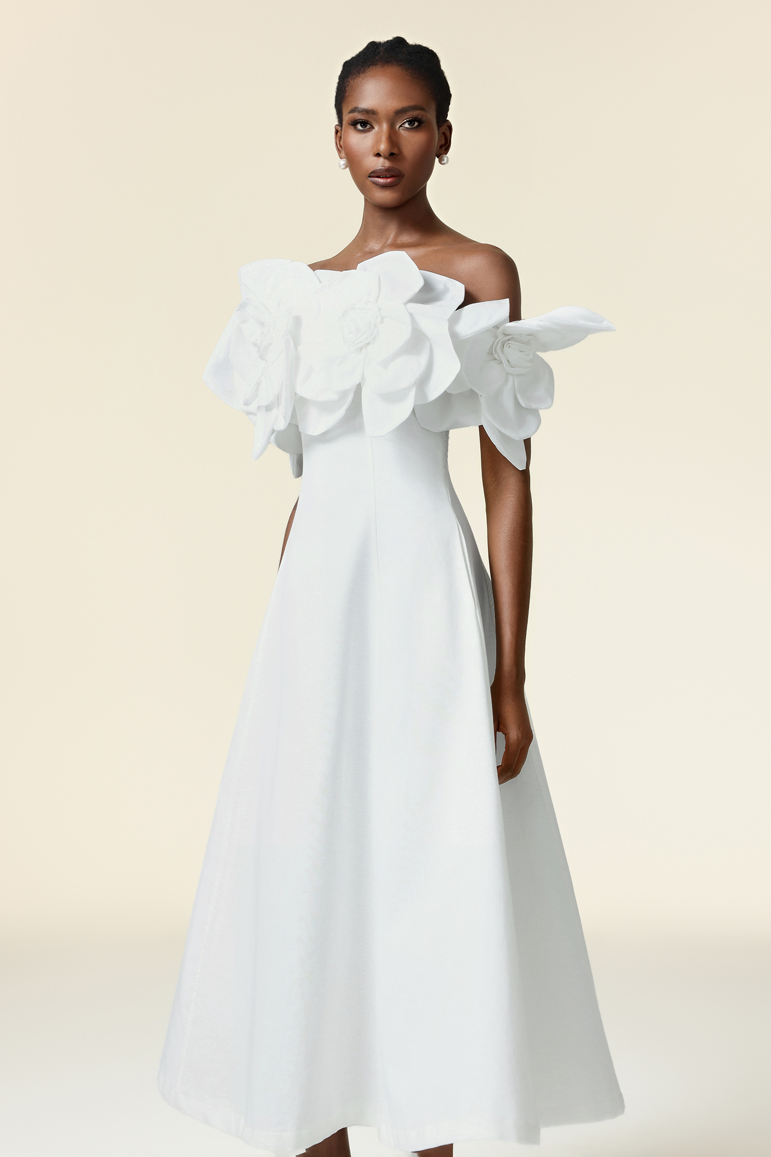 Elliott Off-the-Shoulder Flowers Maxi Dress