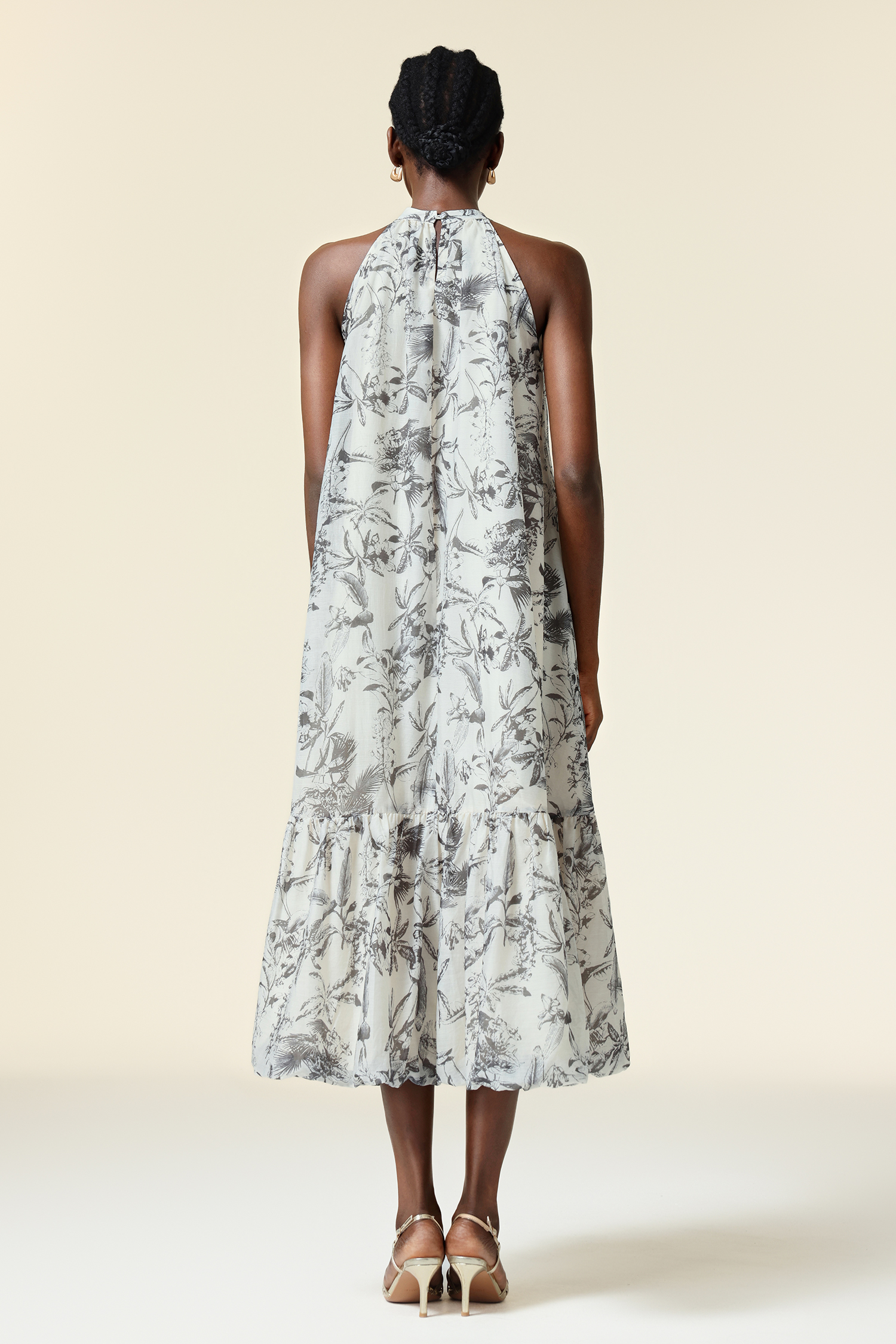 Florelle Sleeveless Flower Printed Midi Dress