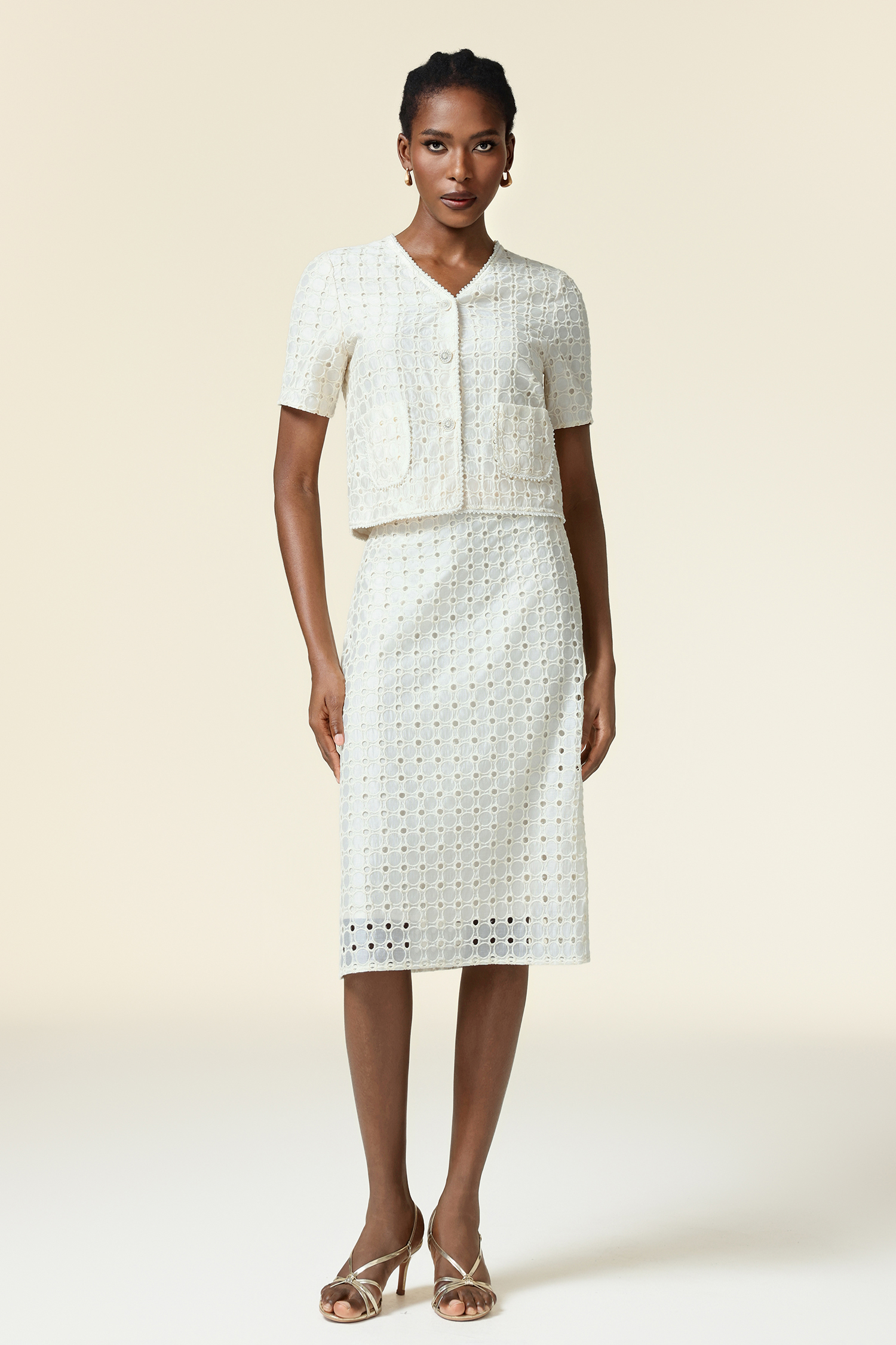 Toto V-Neck Short Sleeves Top And Skirt Two-Piece Set